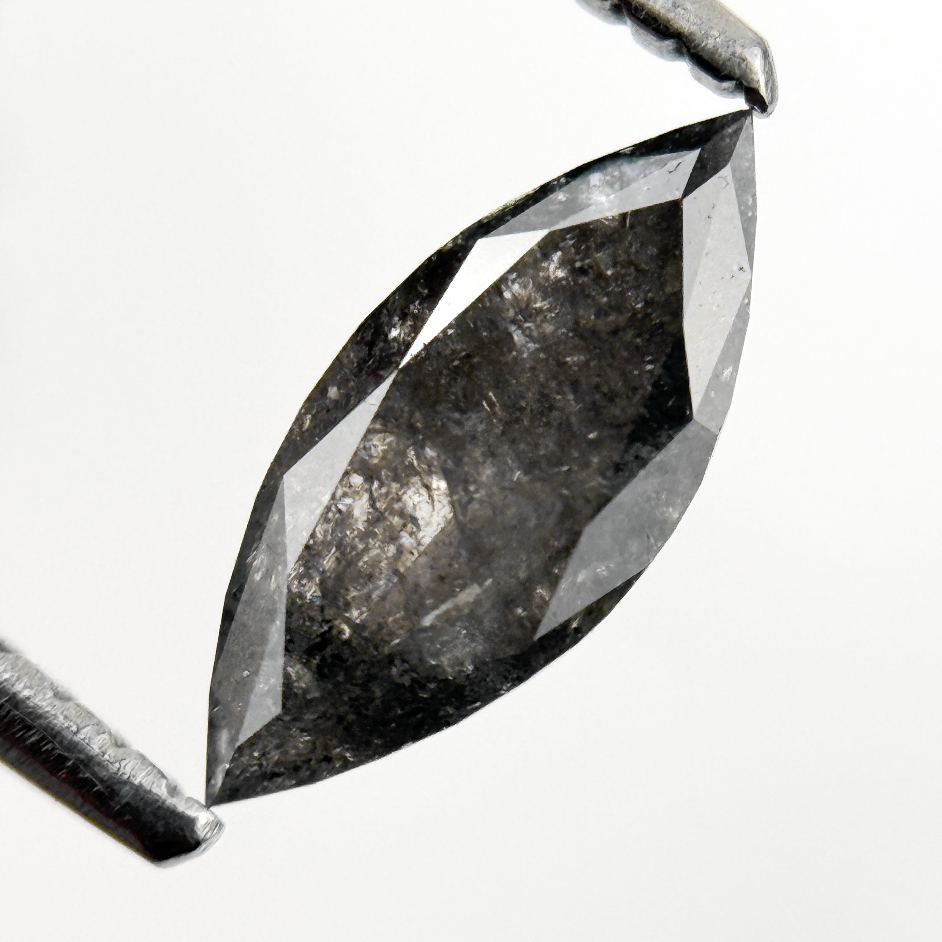 0.62 Ct Marquise Rose Cut Grey Natural Galaxy Diamond
