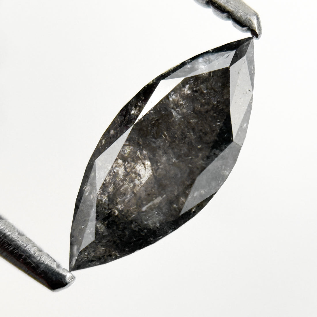 0.62 Ct Marquise Rose Cut Grey Natural Galaxy Diamond