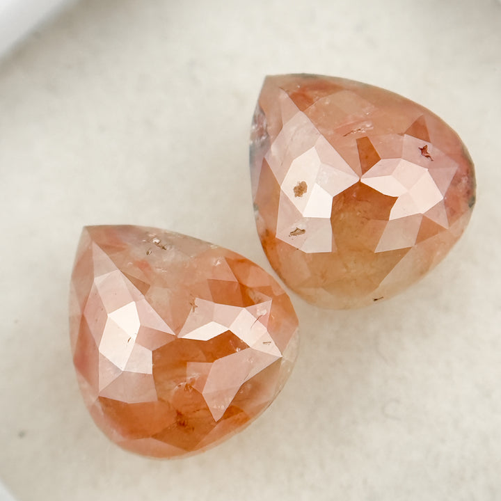 2.48 Ct Pear Rose Cut Peach Natural Salt and Pepper Diamond