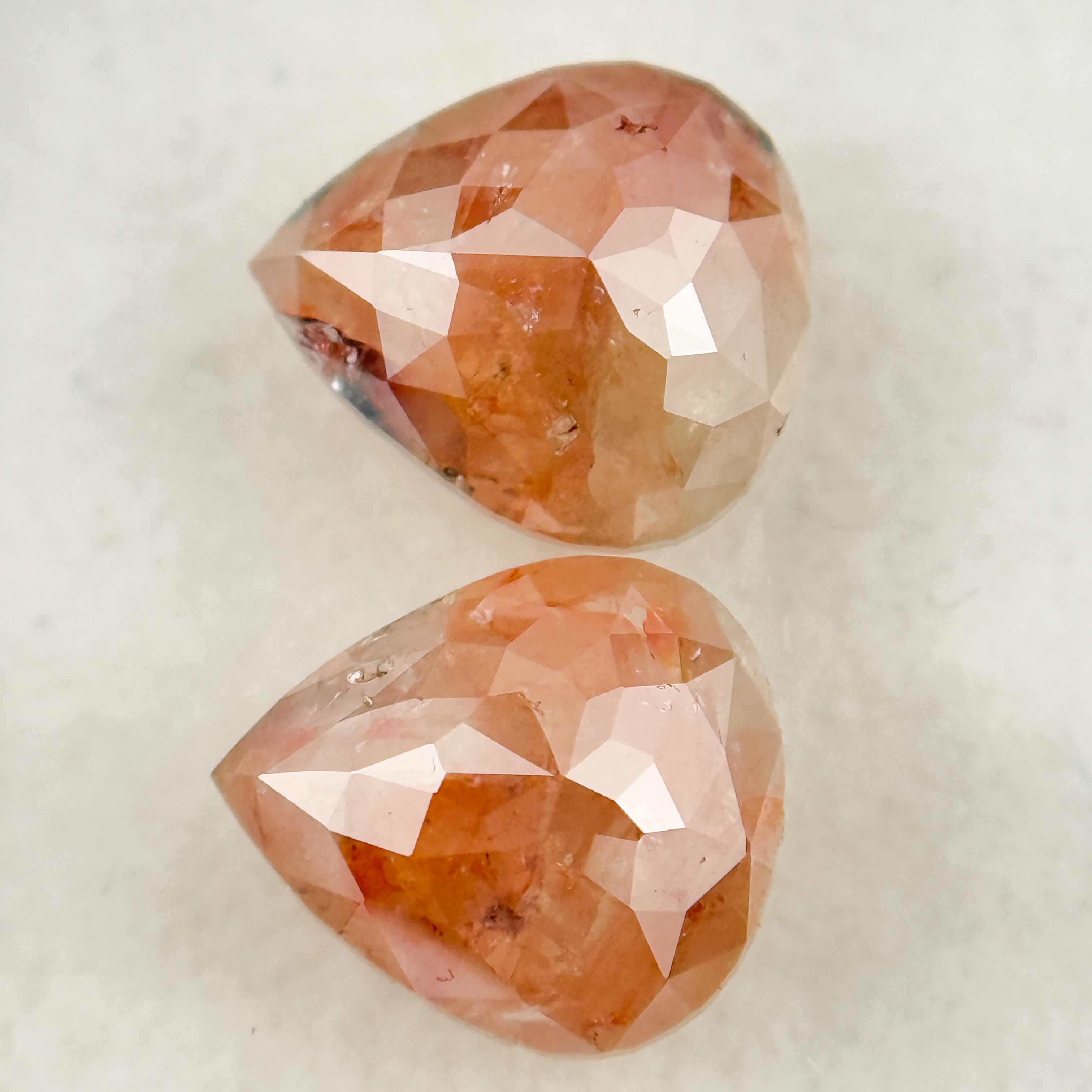 2.48 Ct Pear Rose Cut Peach Natural Salt and Pepper Diamond