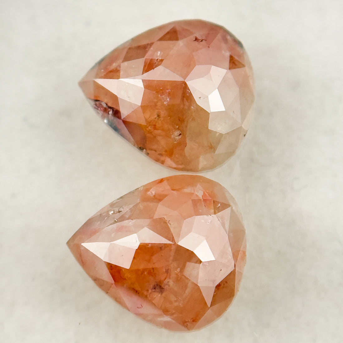 2.48 Ct Pear Rose Cut Peach Natural Salt and Pepper Diamond