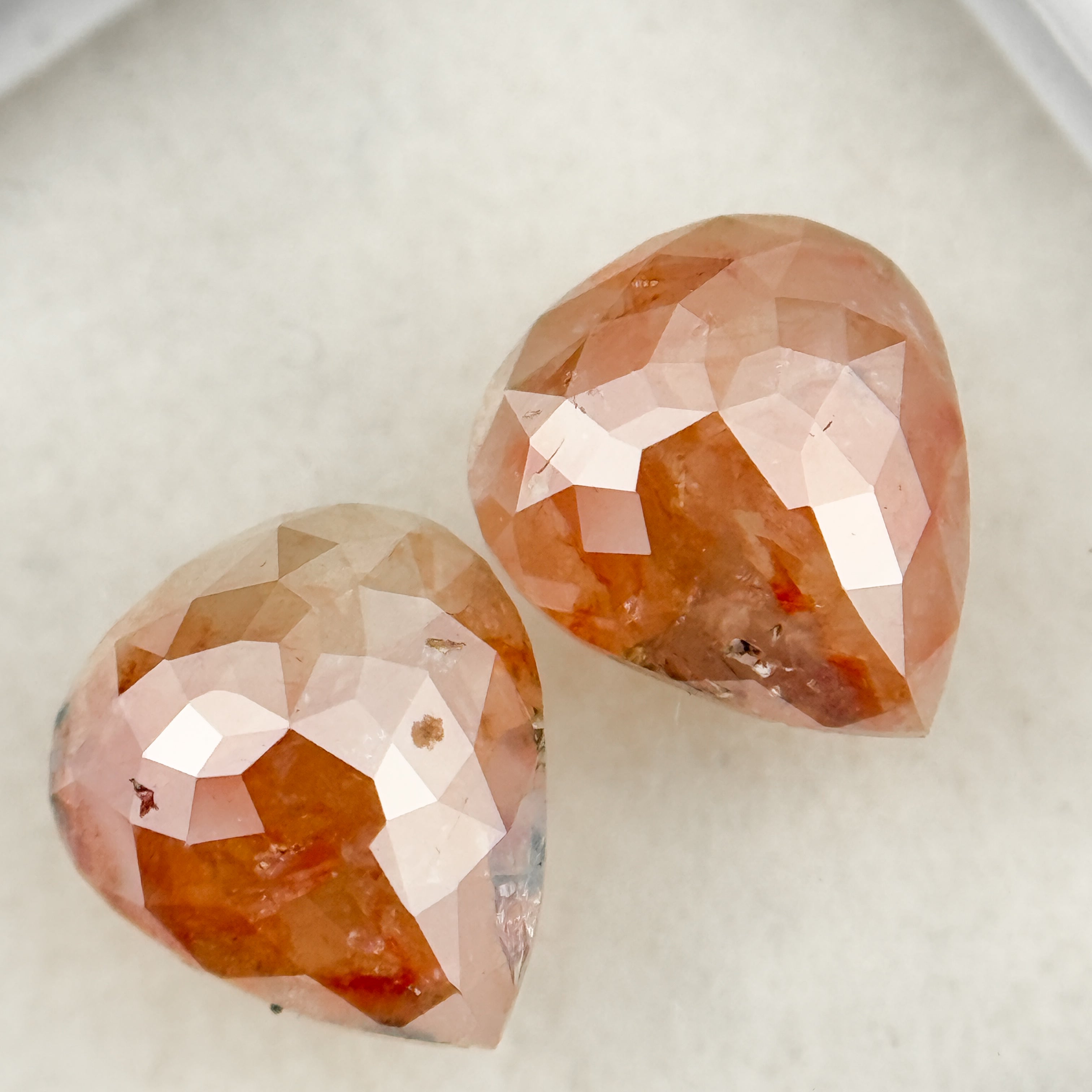 2.48 Ct Pear Rose Cut Peach Natural Salt and Pepper Diamond