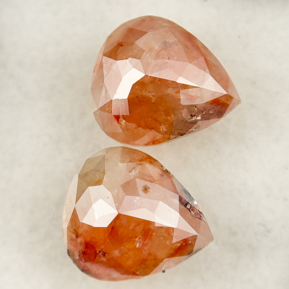 2.48 Ct Pear Rose Cut Peach Natural Salt and Pepper Diamond