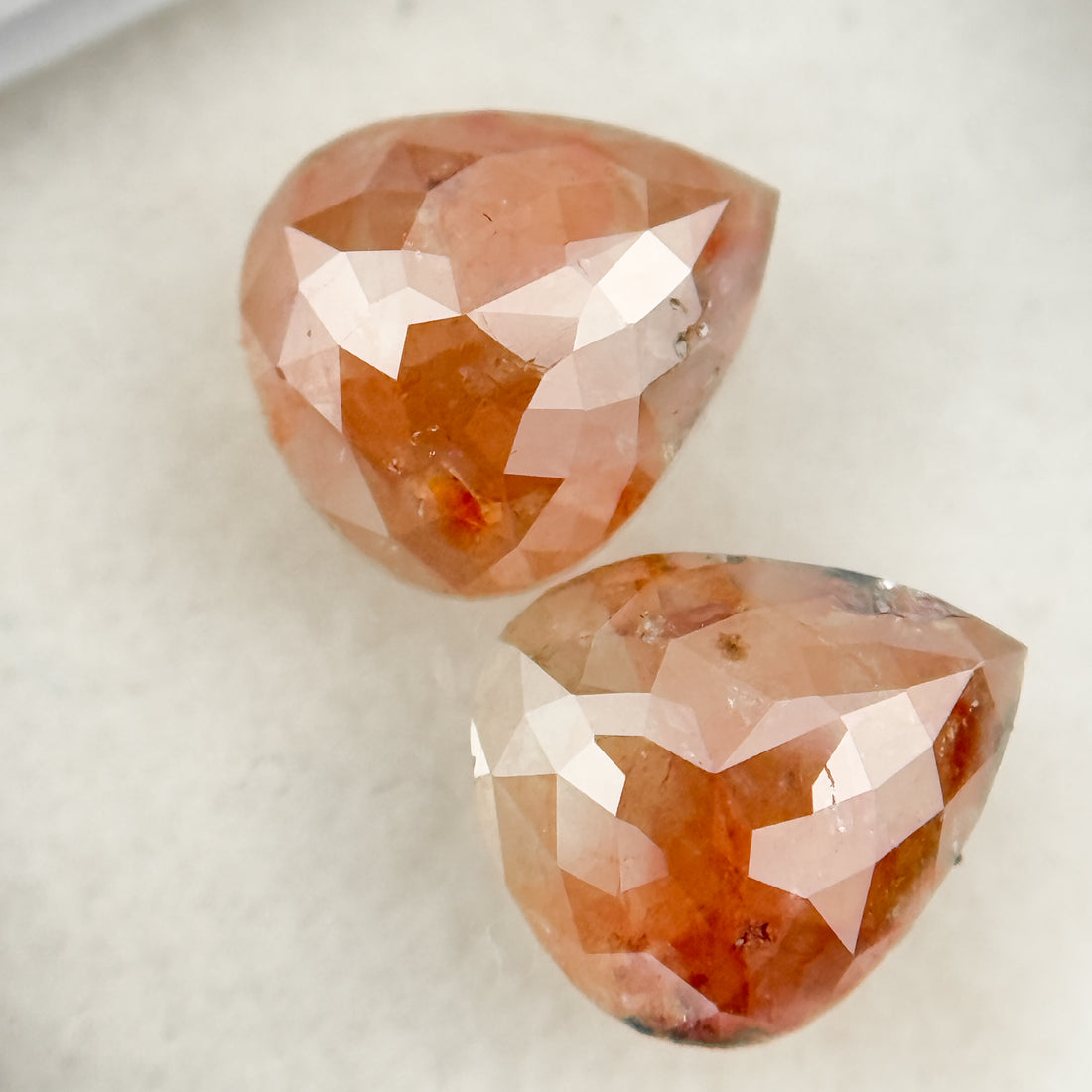 2.48 Ct Pear Rose Cut Peach Natural Salt and Pepper Diamond