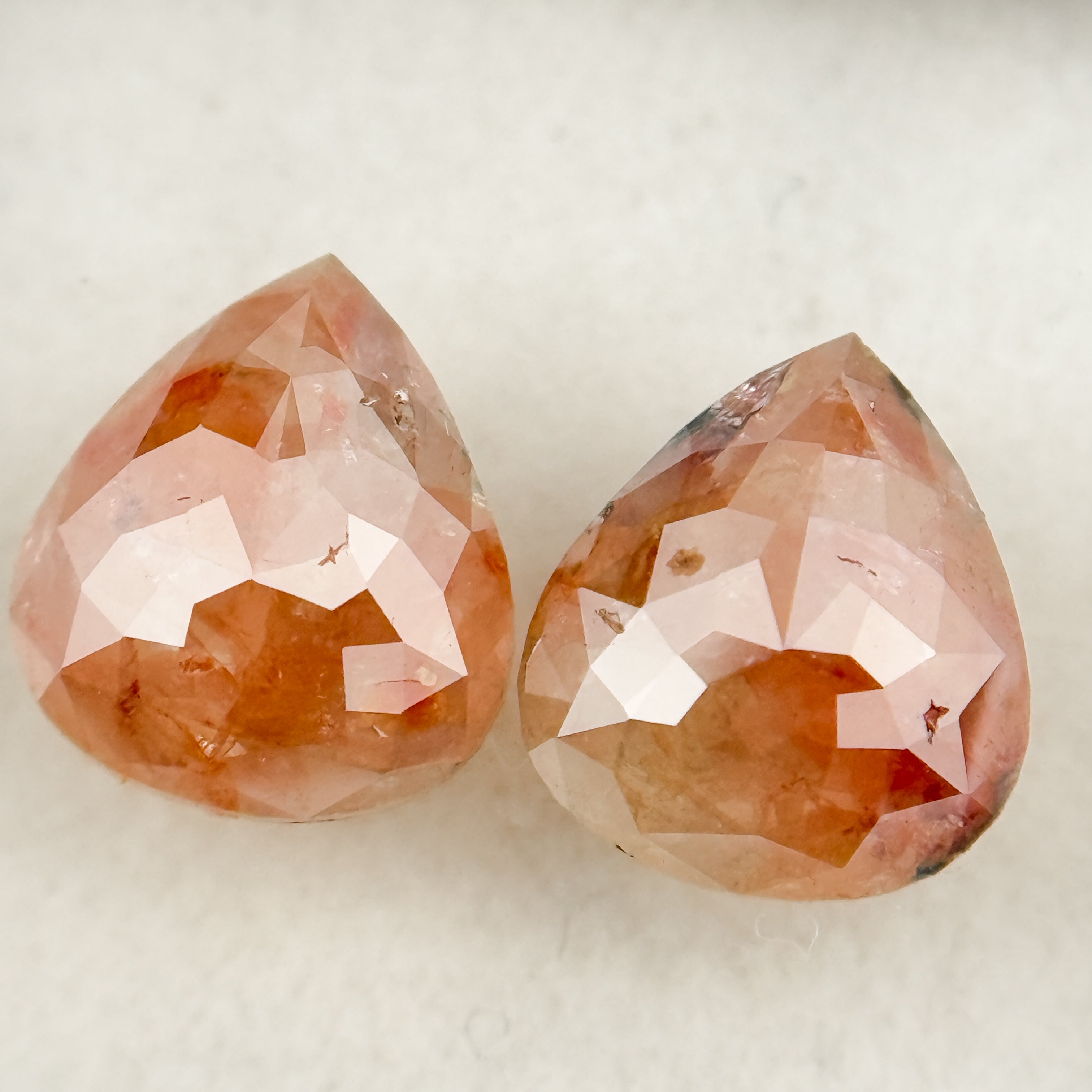 2.48 Ct Pear Rose Cut Peach Natural Salt and Pepper Diamond