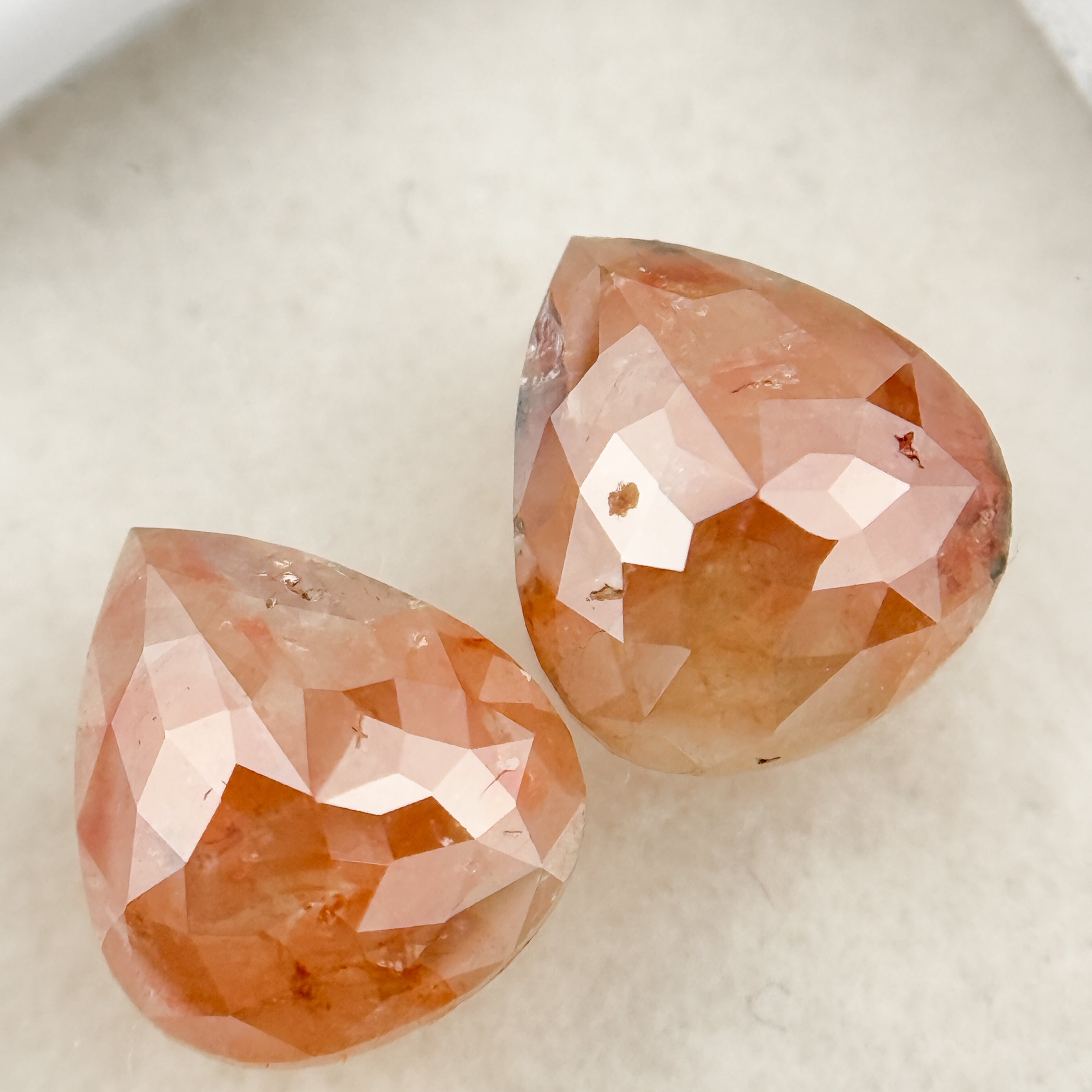 2.48 Ct Pear Rose Cut Peach Natural Salt and Pepper Diamond
