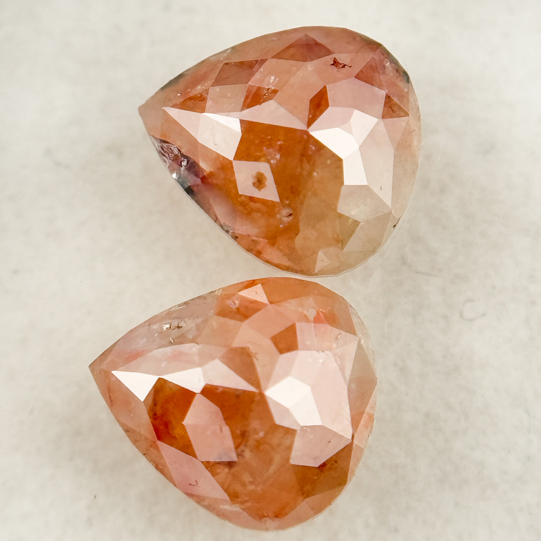 2.48 Ct Pear Rose Cut Peach Natural Salt and Pepper Diamond