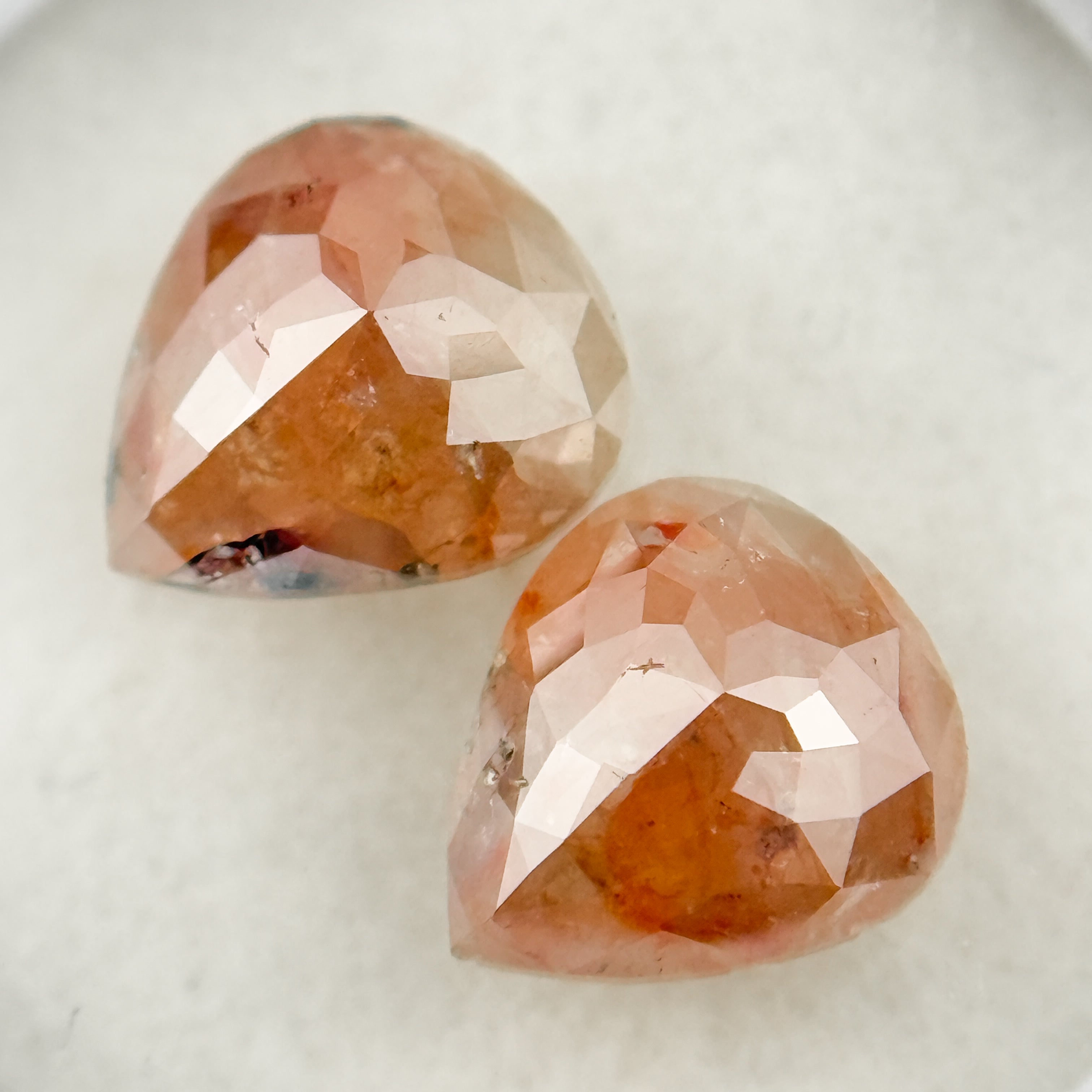 2.48 Ct Pear Rose Cut Peach Natural Salt and Pepper Diamond