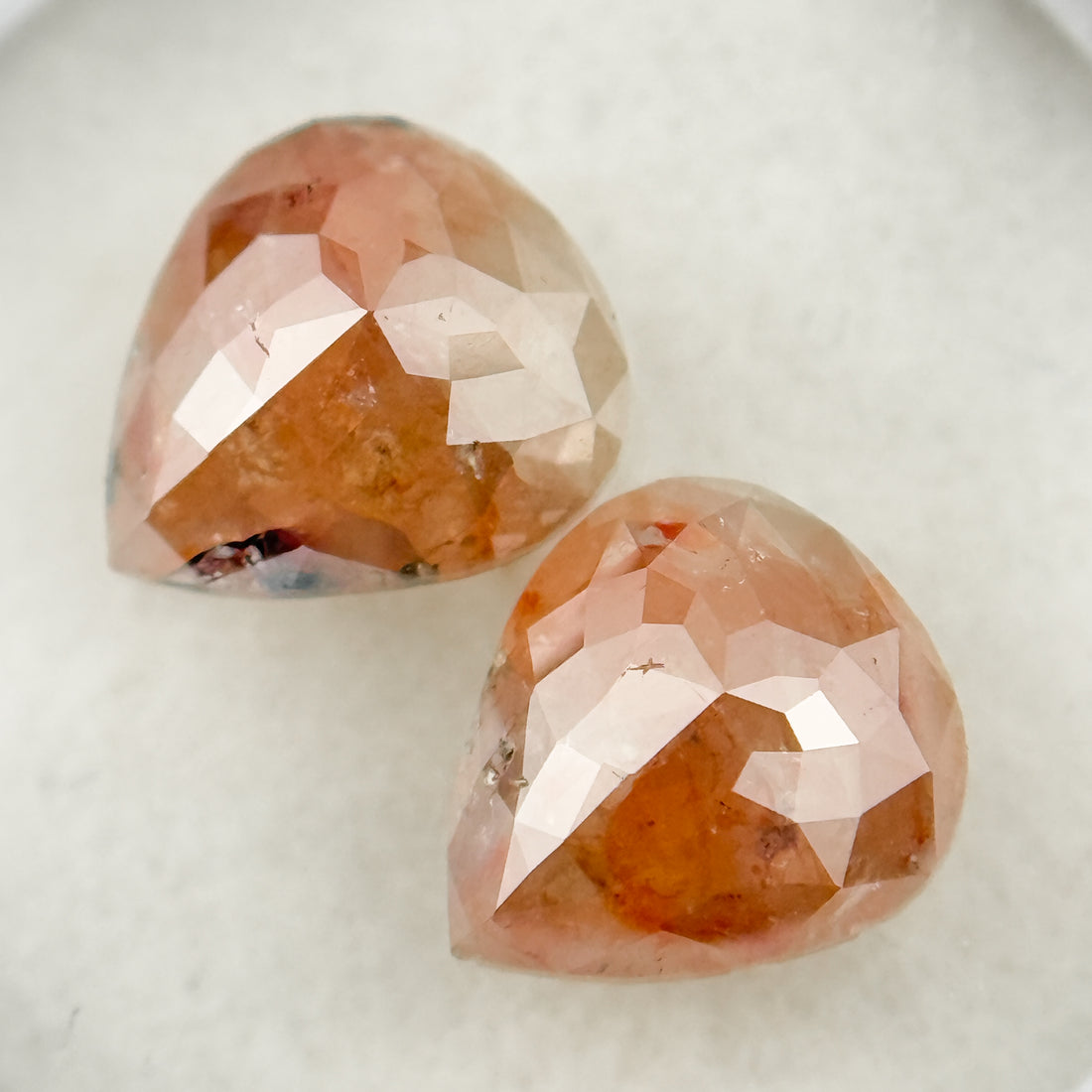 2.48 Ct Pear Rose Cut Peach Natural Salt and Pepper Diamond
