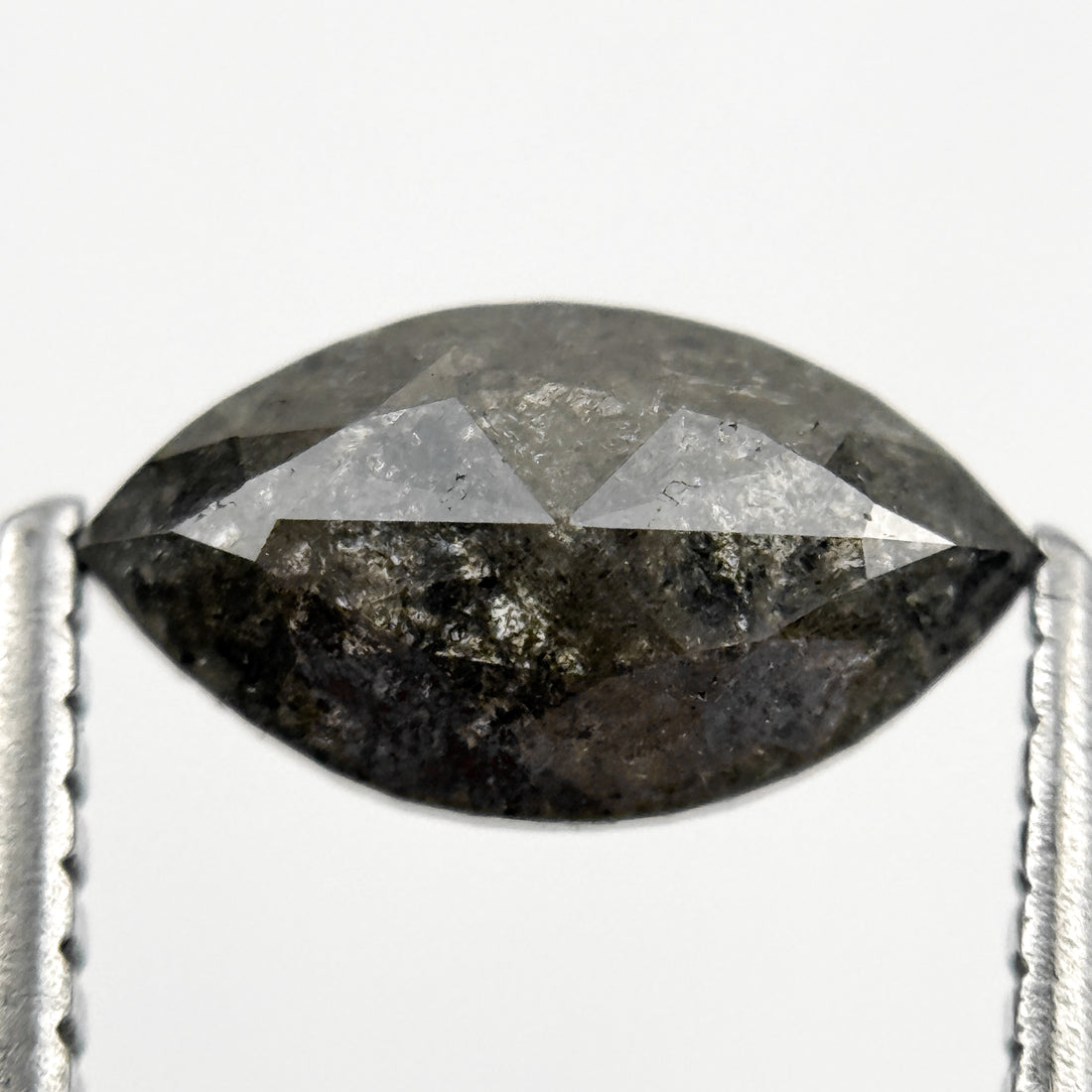 1.05 Ct Marquise Rose Cut Grey Natural Salt and pepper Diamond