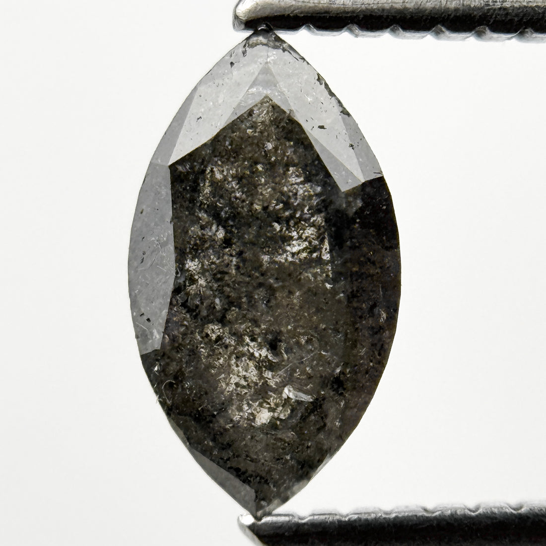 1.05 Ct Marquise Rose Cut Grey Natural Salt and pepper Diamond
