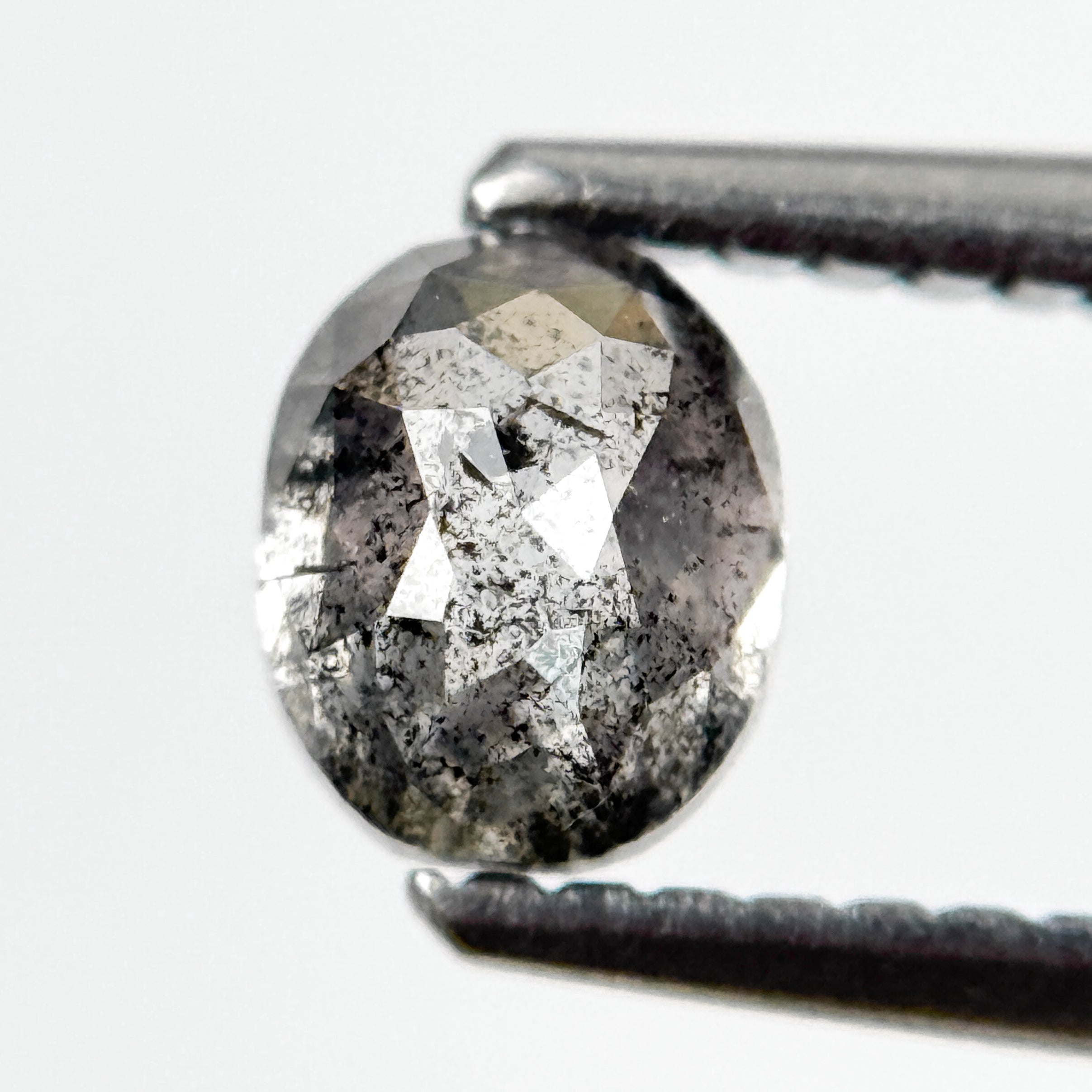 0.78 Ct Oval Rose Cut Grey Natural Galaxy Diamond