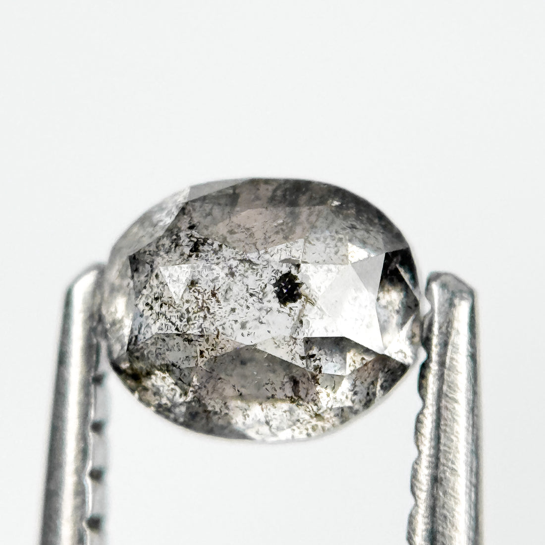 0.78 Ct Oval Rose Cut Grey Natural Galaxy Diamond
