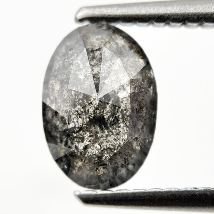 1.29 Ct Oval Rose Cut Grey Natural Antique Diamond