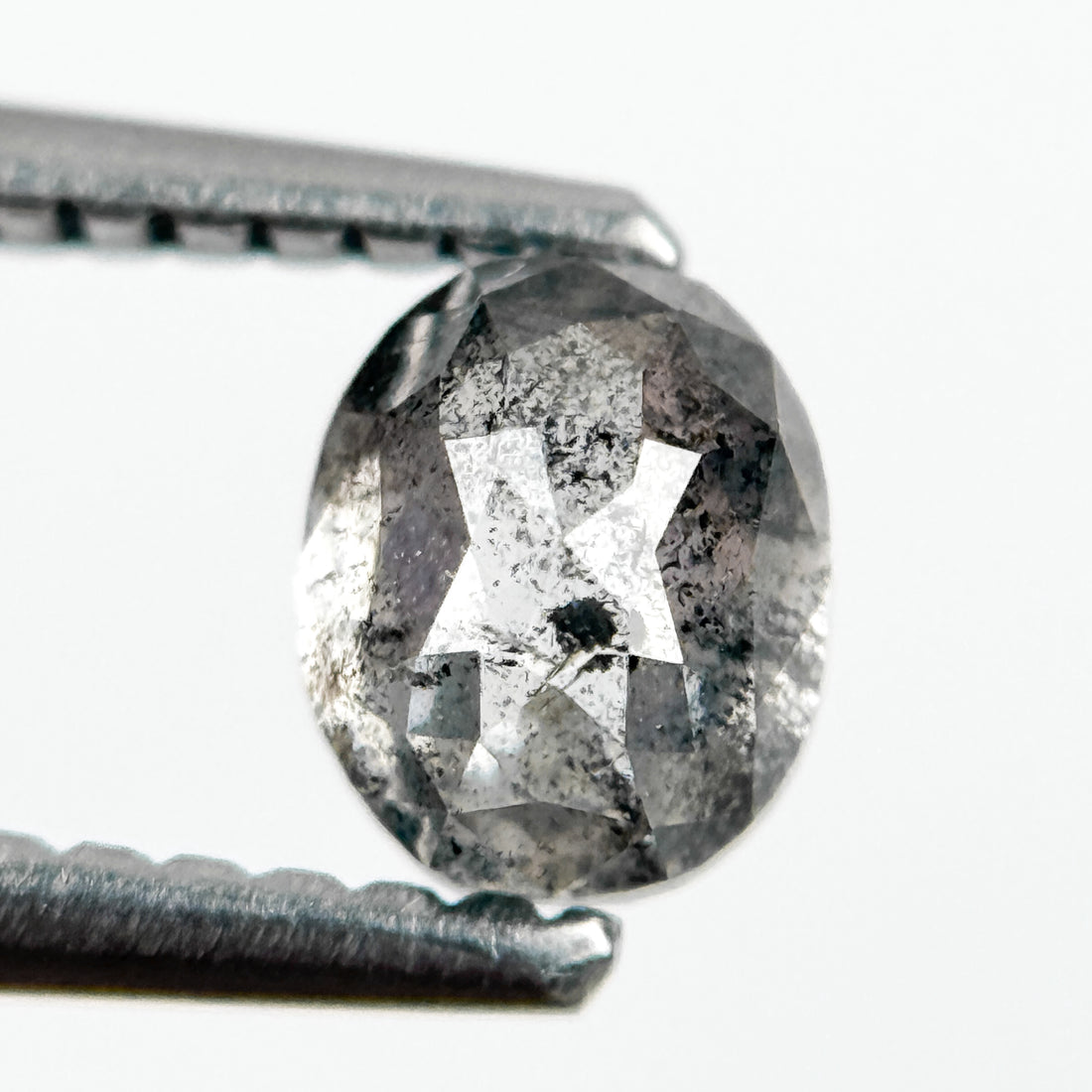 0.78 Ct Oval Rose Cut Grey Natural Galaxy Diamond