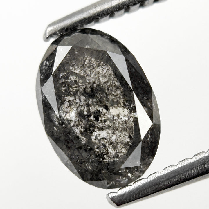 1.29 Ct Oval Rose Cut Grey Natural Antique Diamond
