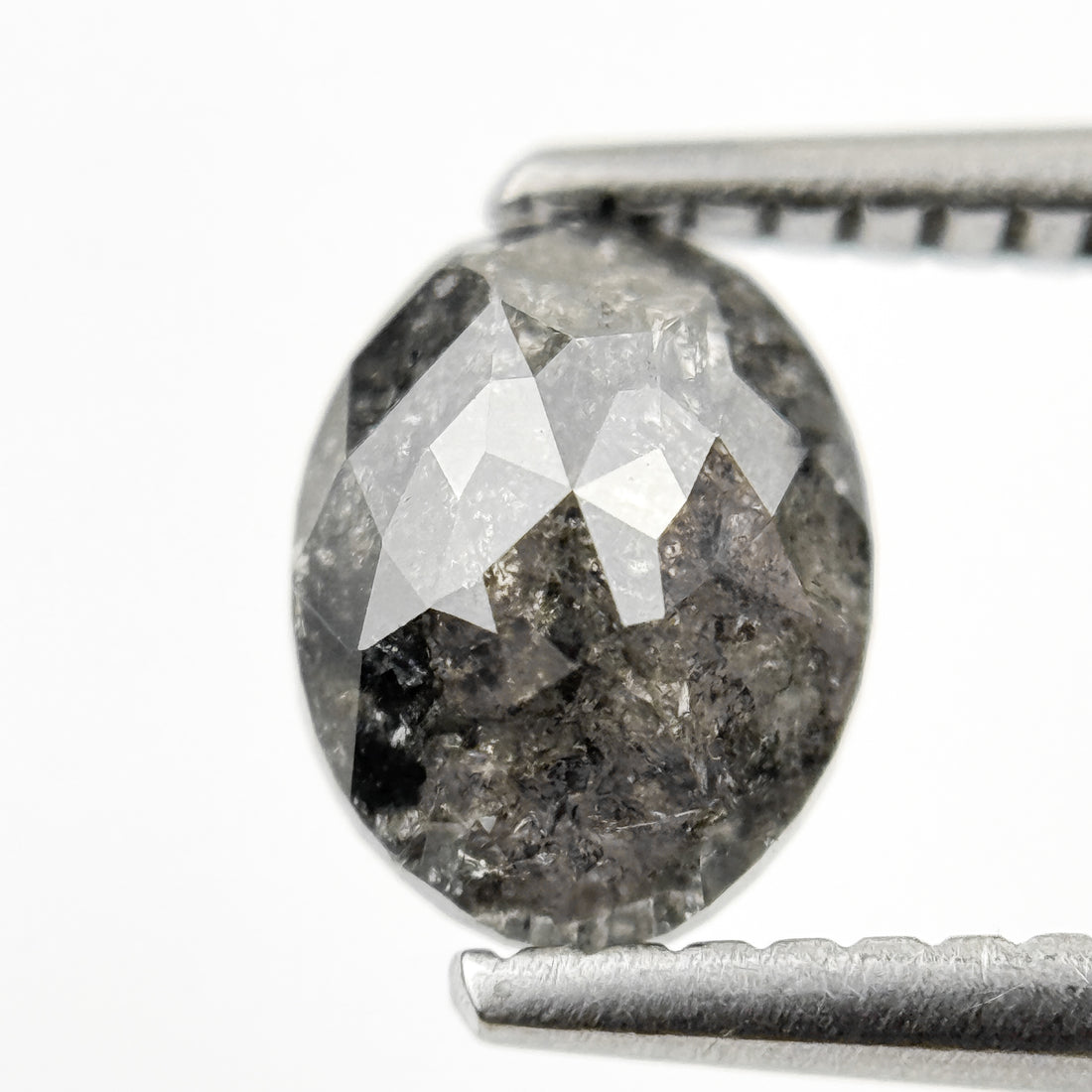 1.23 Ct Oval Rose Cut Grey Natural Galaxy Diamond