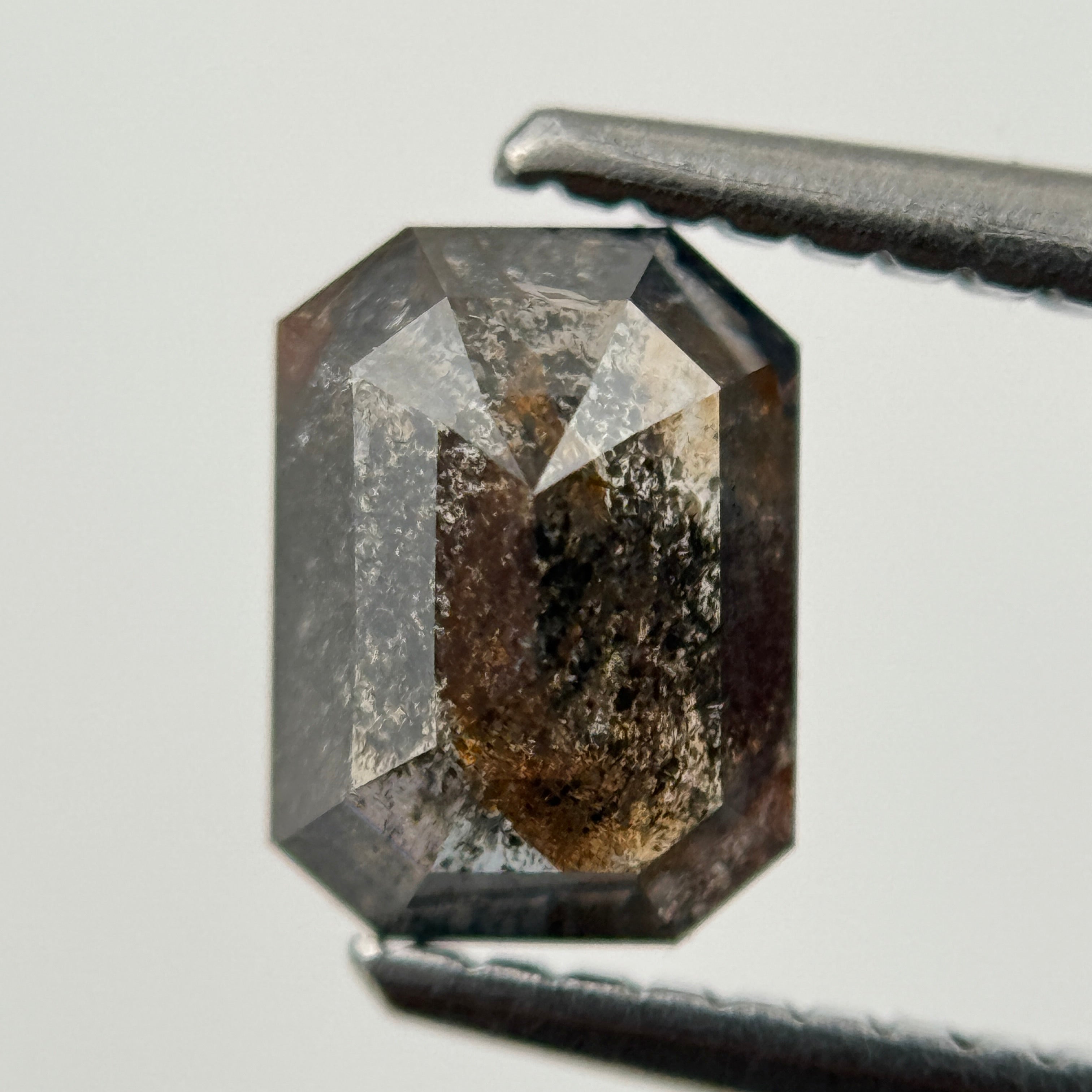 1.18 Ct Emerald Rose Cut Grey Natural Fancy Diamond