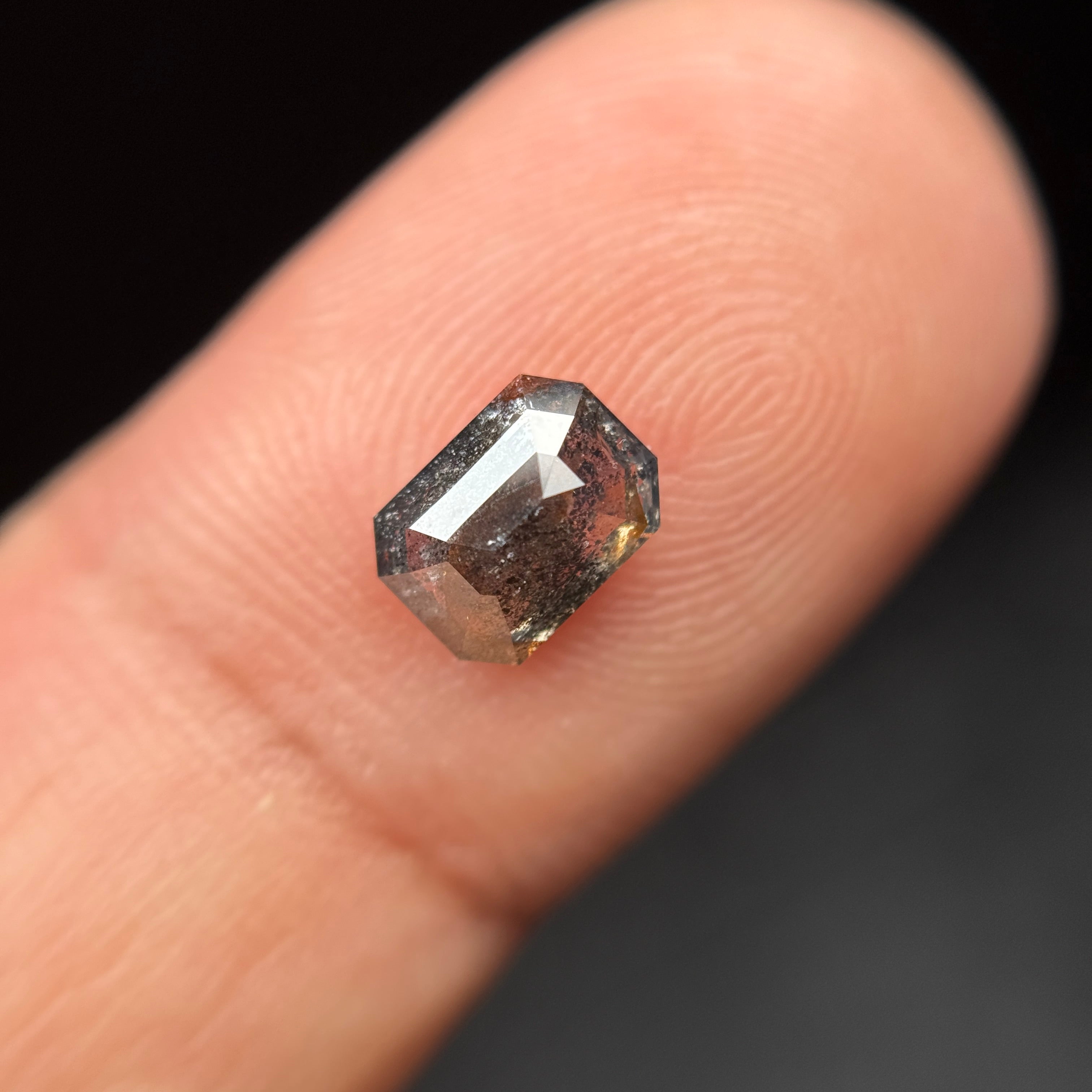1.18 Ct Emerald Rose Cut Grey Natural Fancy Diamond