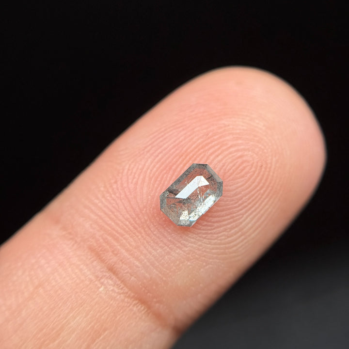 0.56 Ct Emerald Rose Cut White Natural Minimalist Diamond