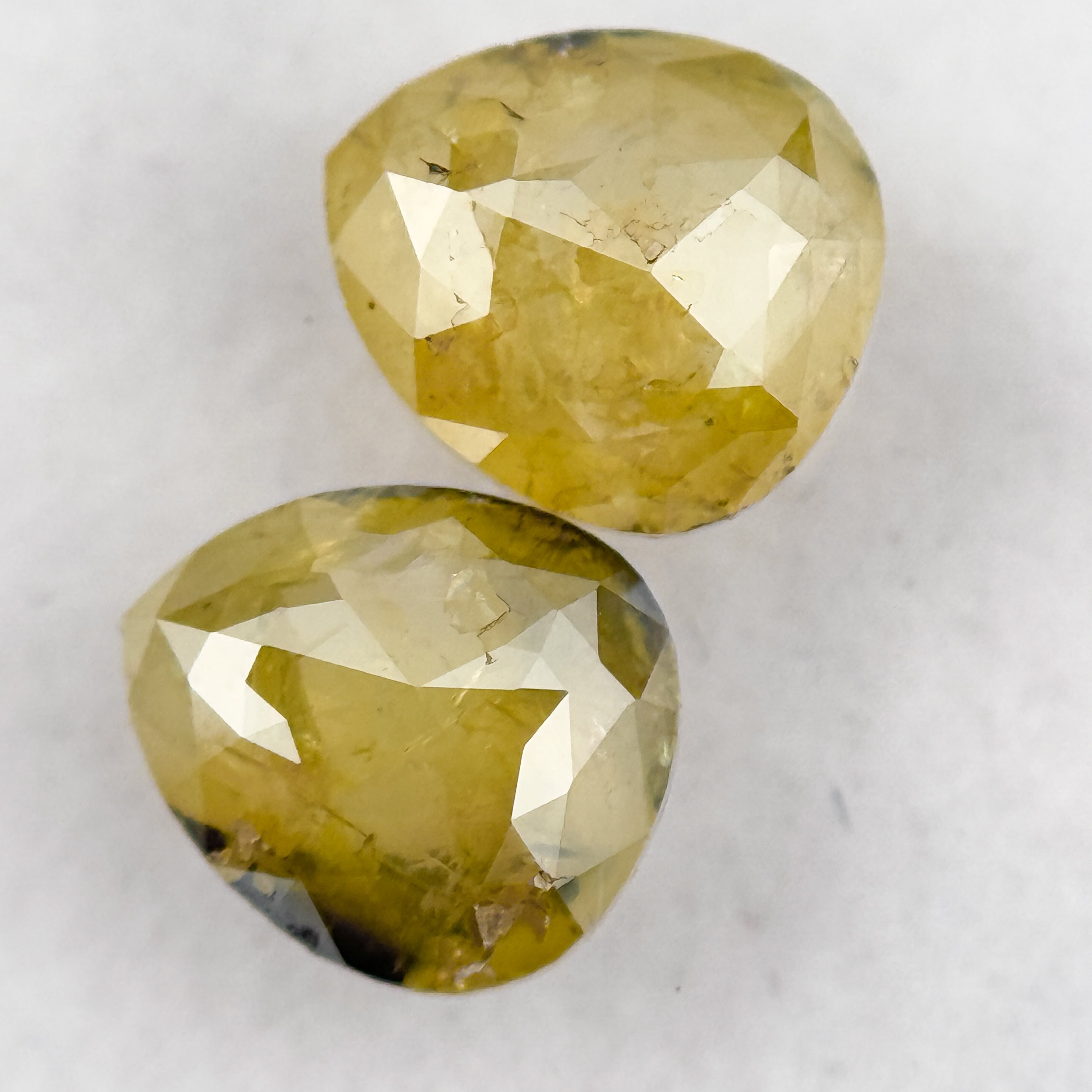 2.72 Ct Pear Rose Cut Yellow Natural Salt and Pepper Diamond