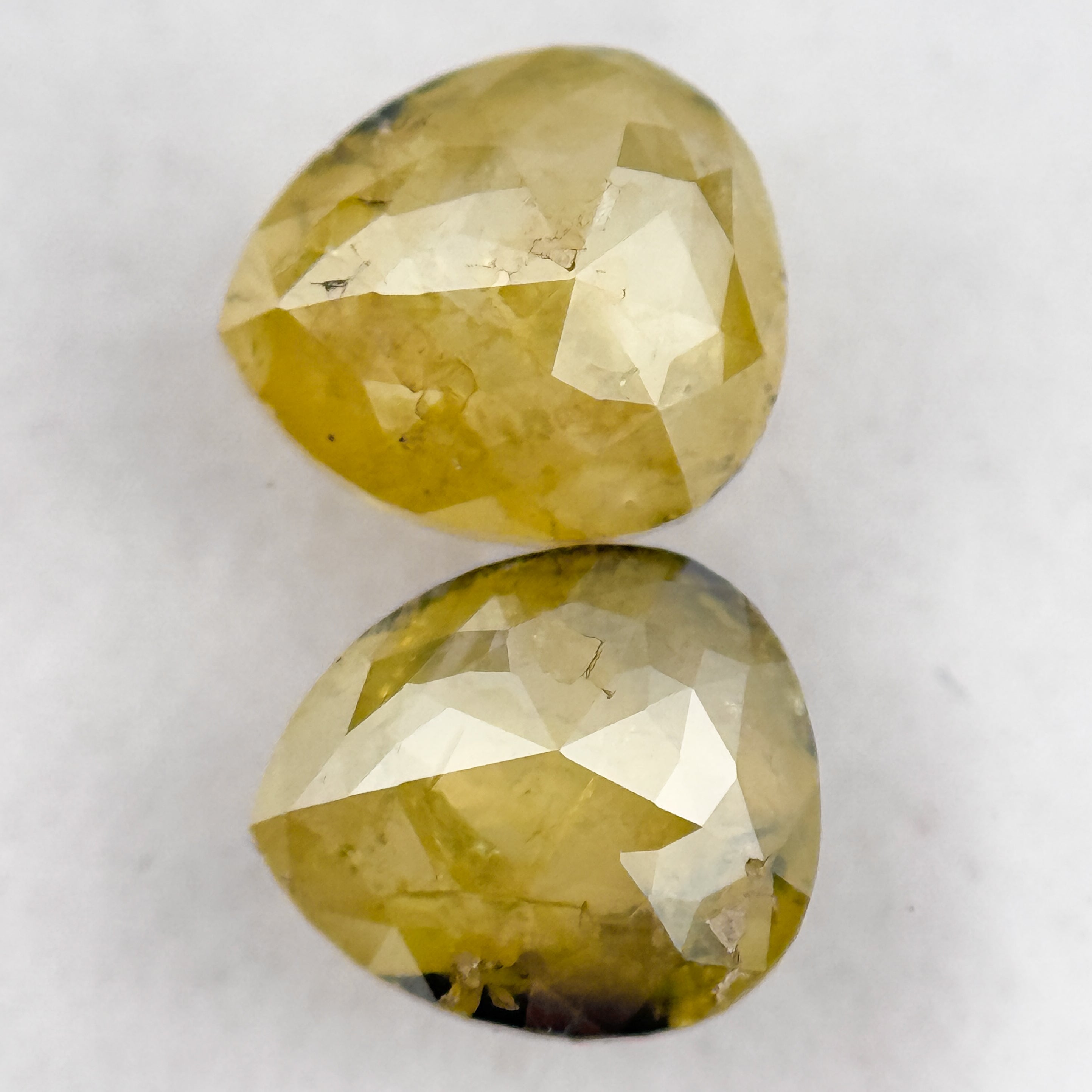 2.72 Ct Pear Rose Cut Yellow Natural Salt and Pepper Diamond