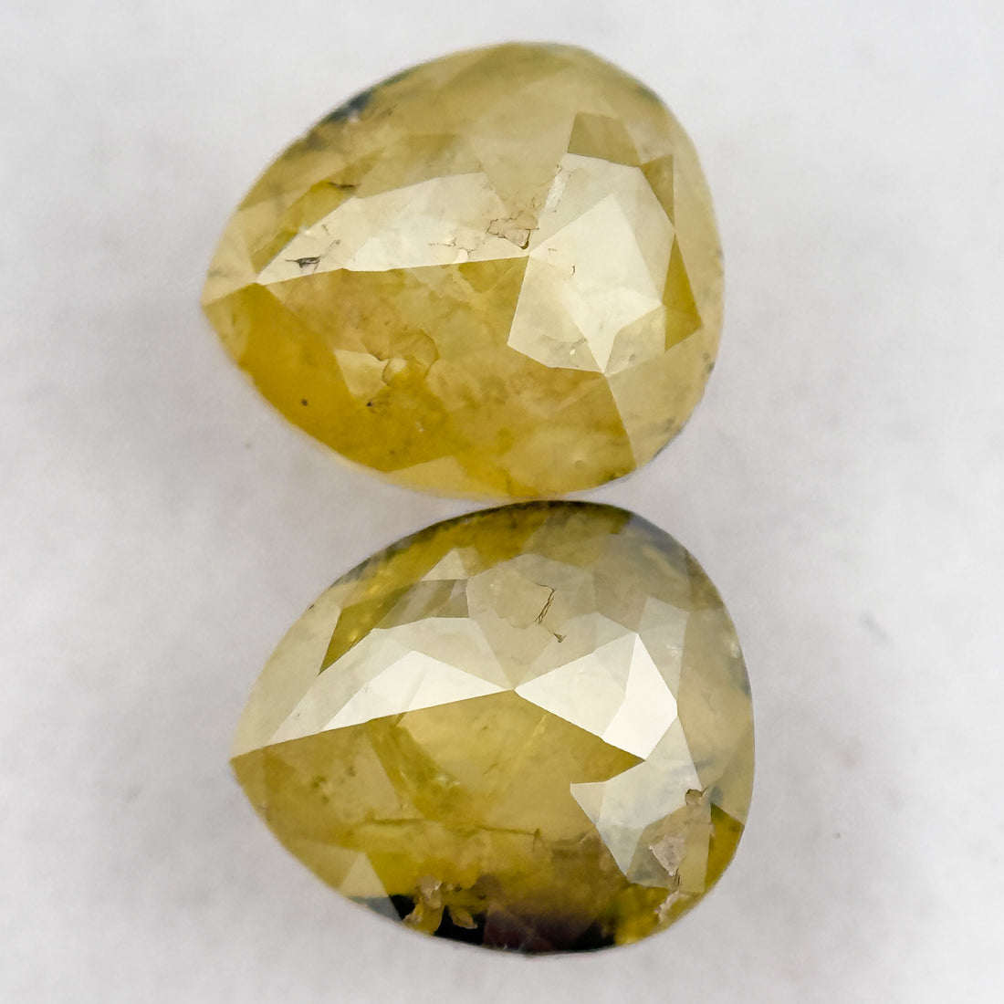 2.72 Ct Pear Rose Cut Yellow Natural Salt and Pepper Diamond