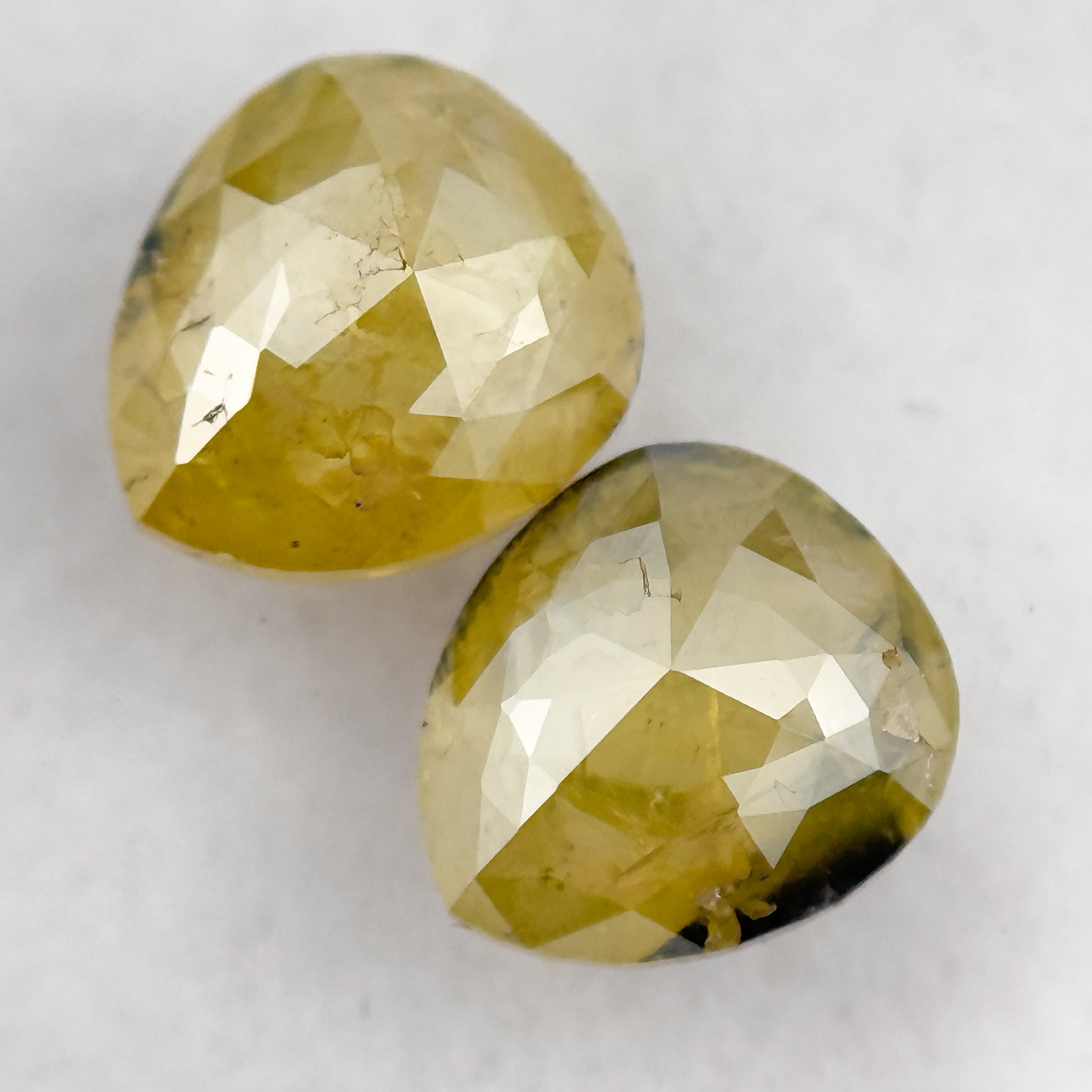 2.72 Ct Pear Rose Cut Yellow Natural Salt and Pepper Diamond