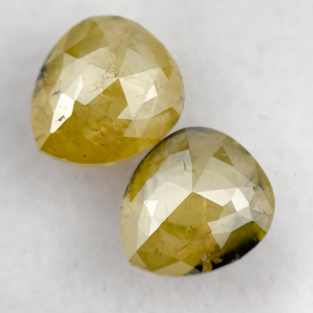 2.72 Ct Pear Rose Cut Yellow Natural Salt and Pepper Diamond