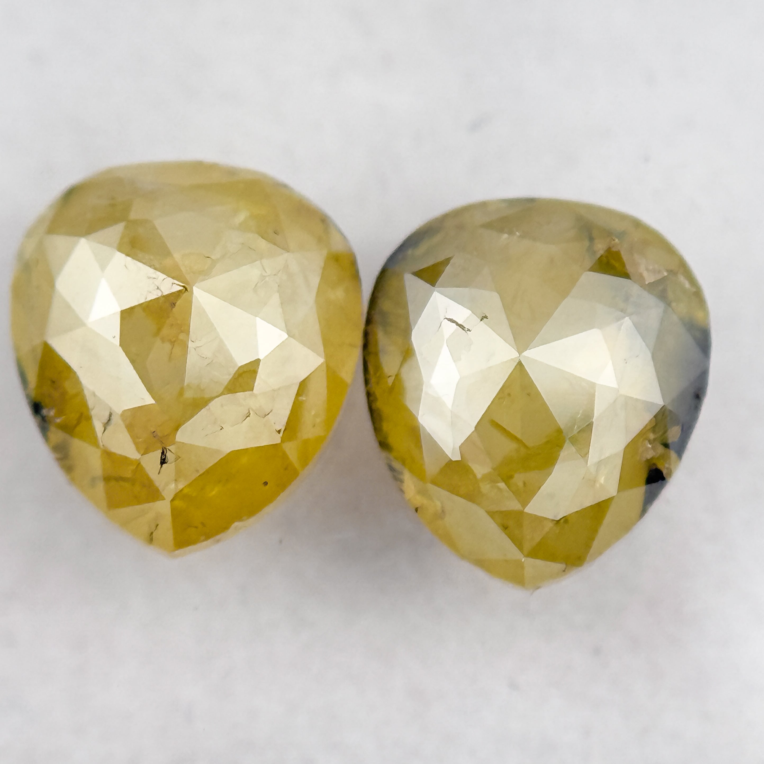 2.72 Ct Pear Rose Cut Yellow Natural Salt and Pepper Diamond