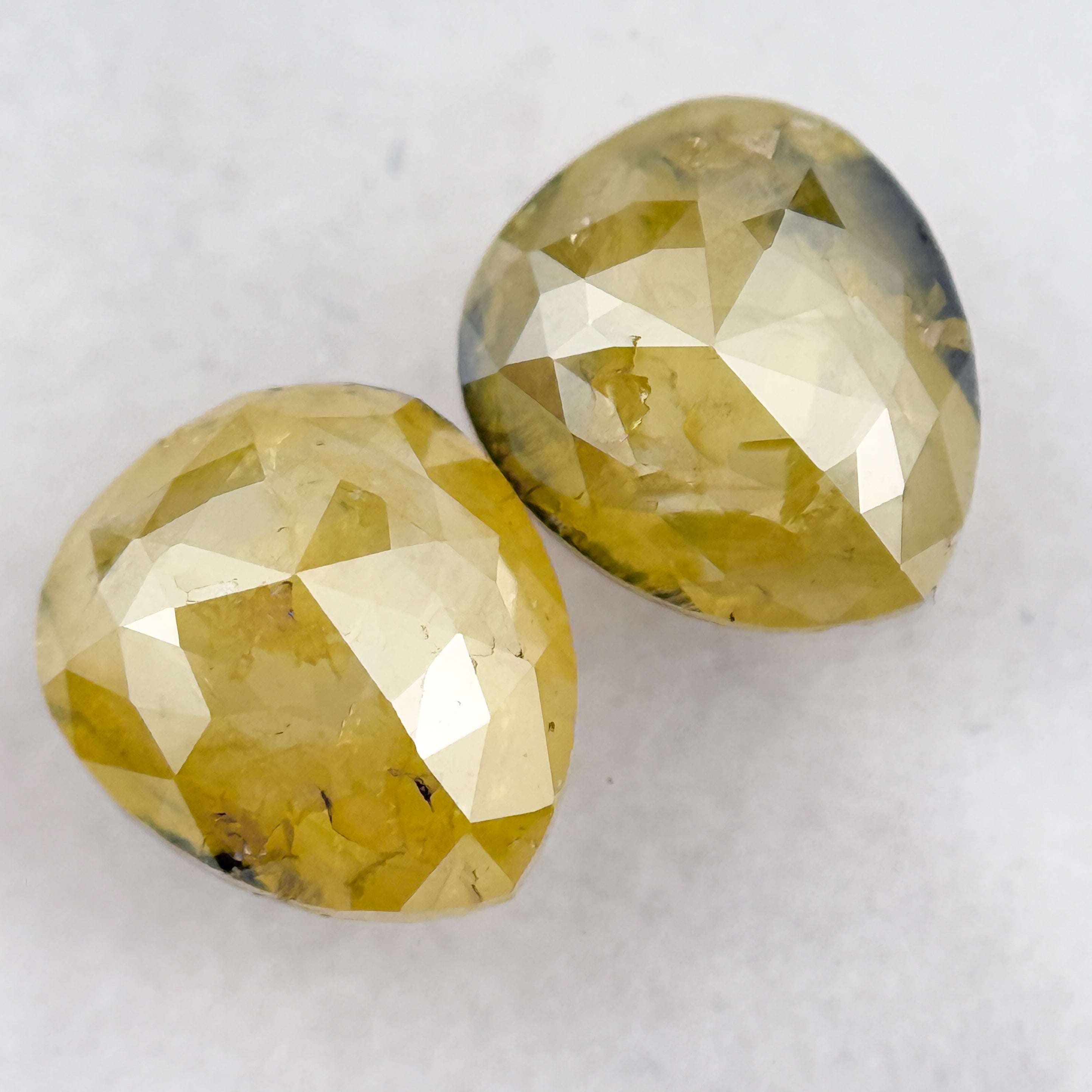 2.72 Ct Pear Rose Cut Yellow Natural Salt and Pepper Diamond