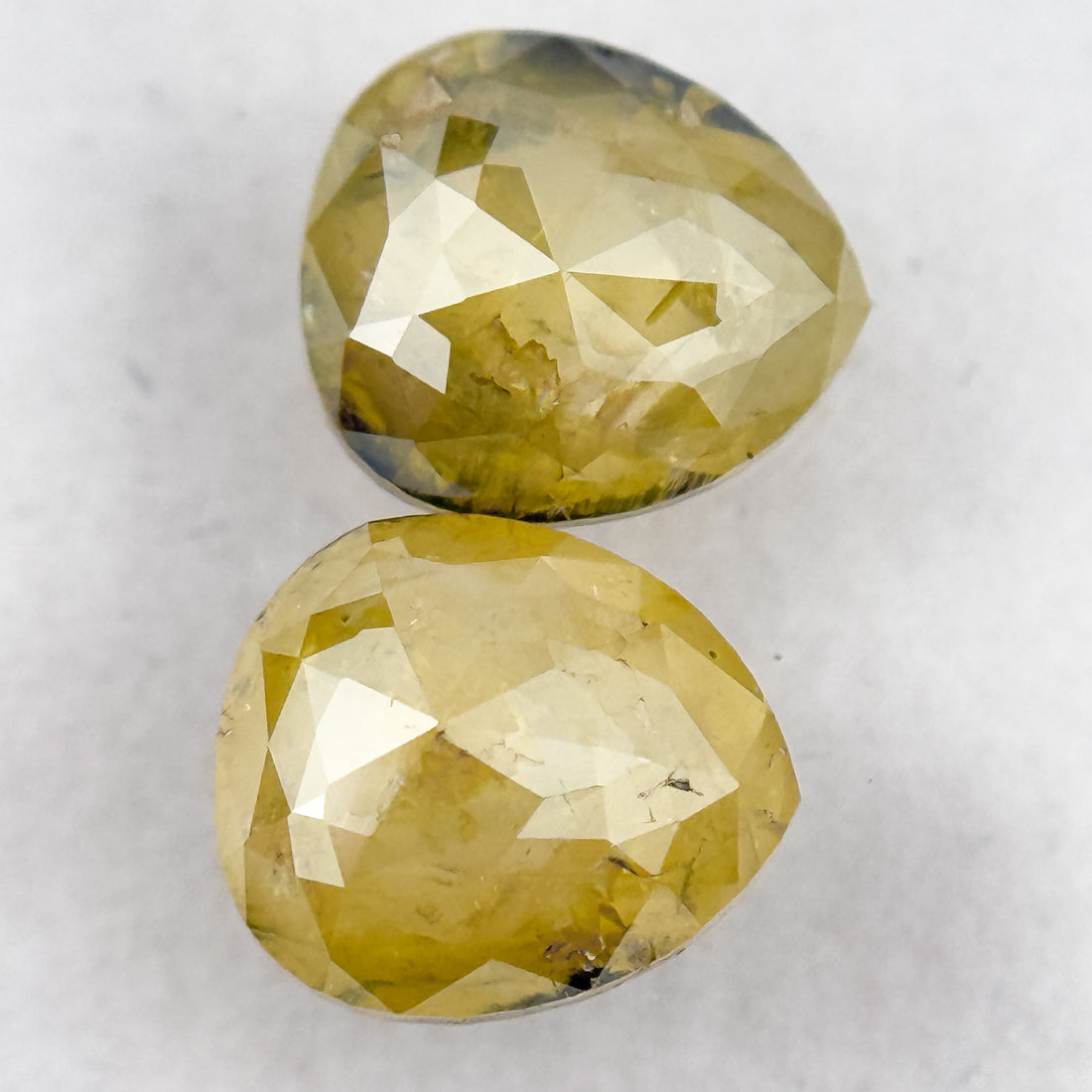 2.72 Ct Pear Rose Cut Yellow Natural Salt and Pepper Diamond