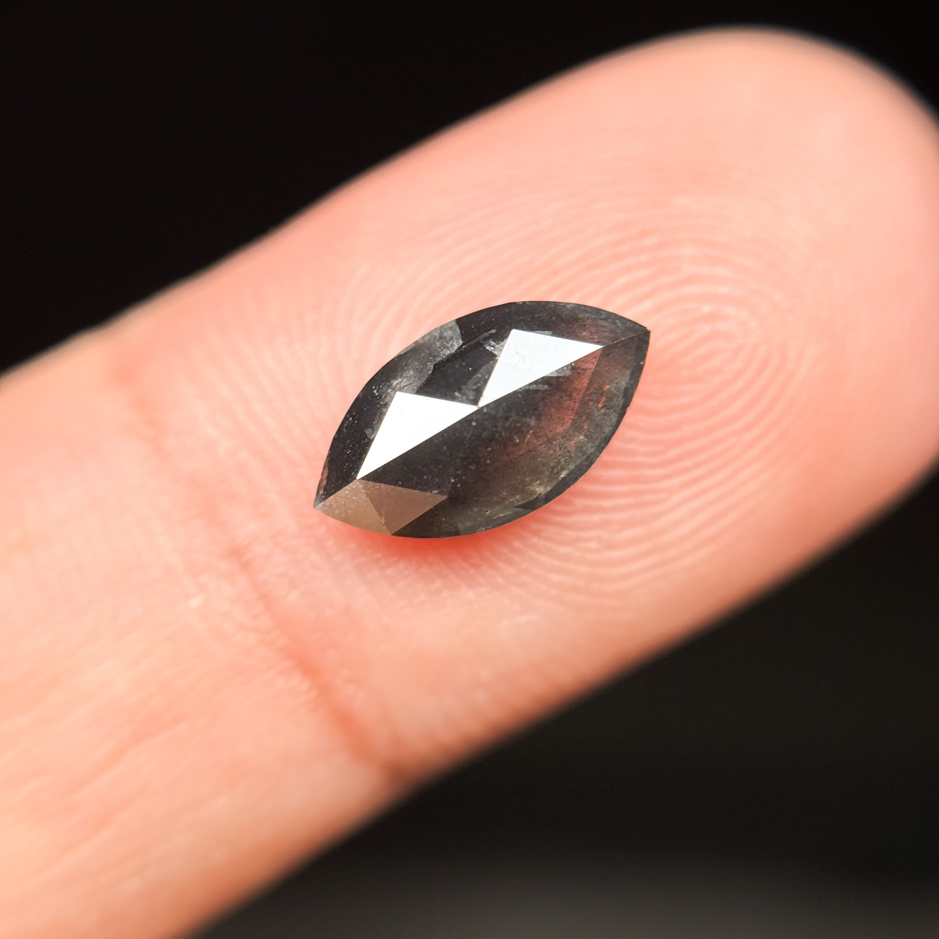 1.77 Ct Marquise Rose Cut Grey Natural Loose Diamond