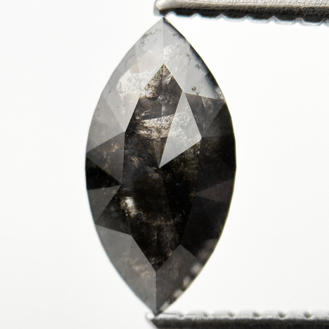 0.84 Ct Marquise Rose Cut Grey Natural Minimalist Diamond