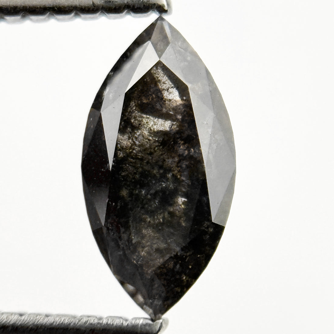 0.84 Ct Marquise Rose Cut Grey Natural Minimalist Diamond