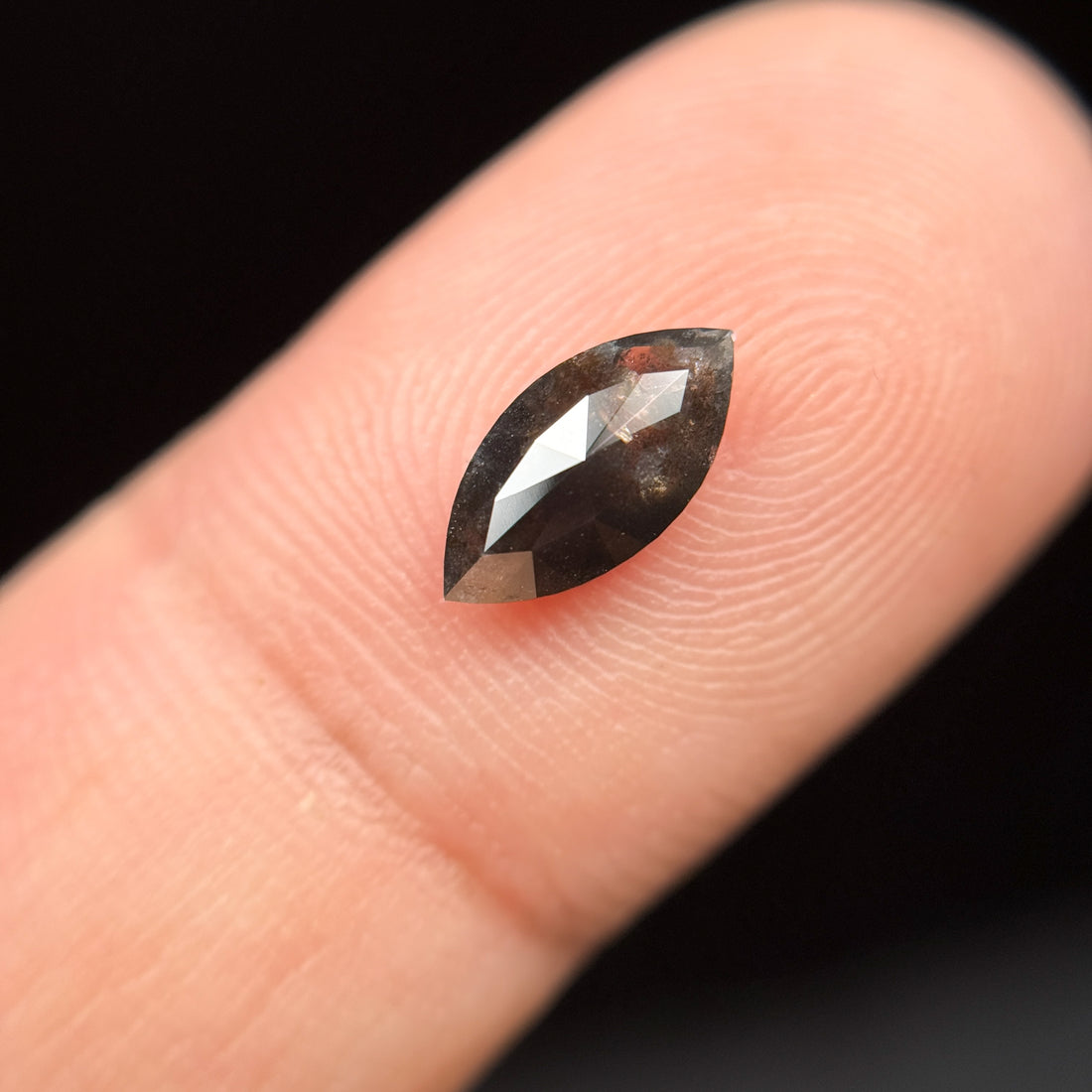 0.84 Ct Marquise Rose Cut Grey Natural Minimalist Diamond