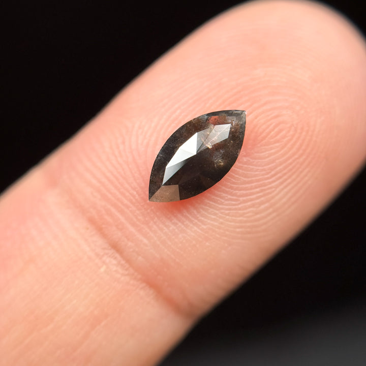 0.84 Ct Marquise Rose Cut Grey Natural Minimalist Diamond