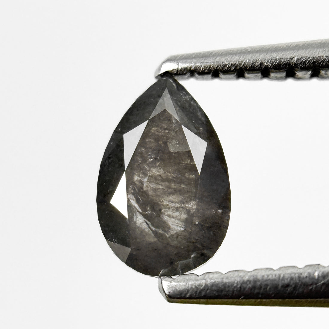 0.58 Ct Pear Rose Cut Grey Natural Minimalist Diamond