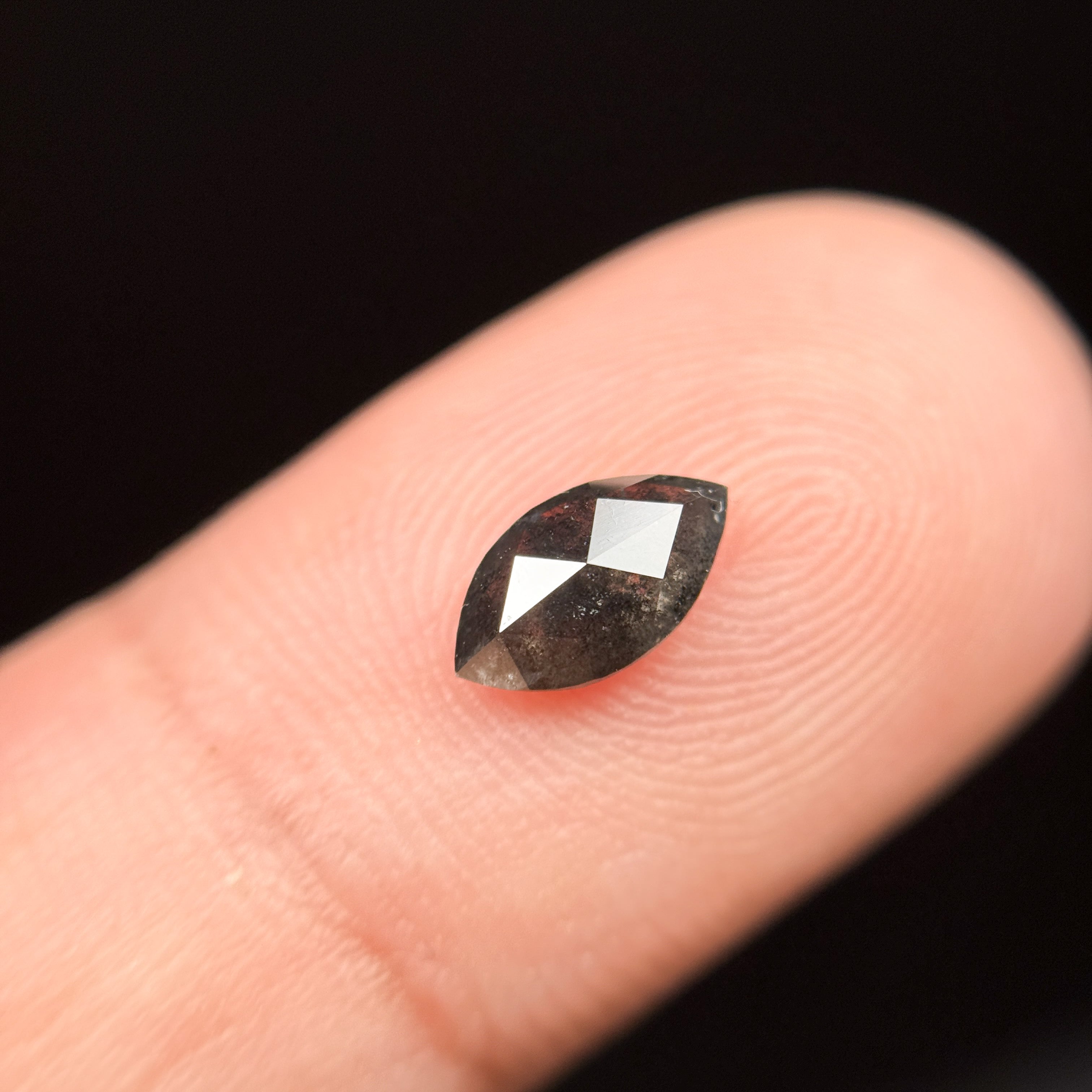 0.70 Ct Marquise Rose Cut Grey Natural Minimalist Diamond