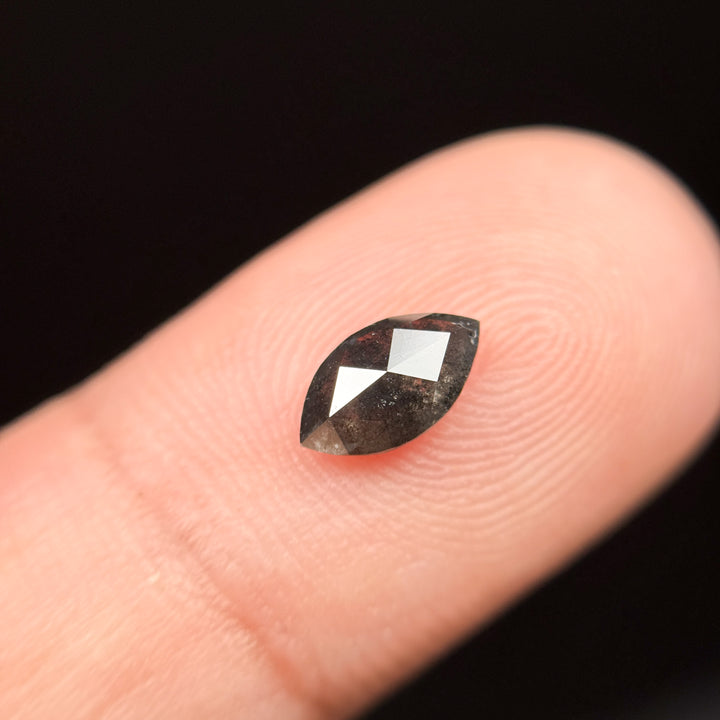 0.70 Ct Marquise Rose Cut Grey Natural Minimalist Diamond