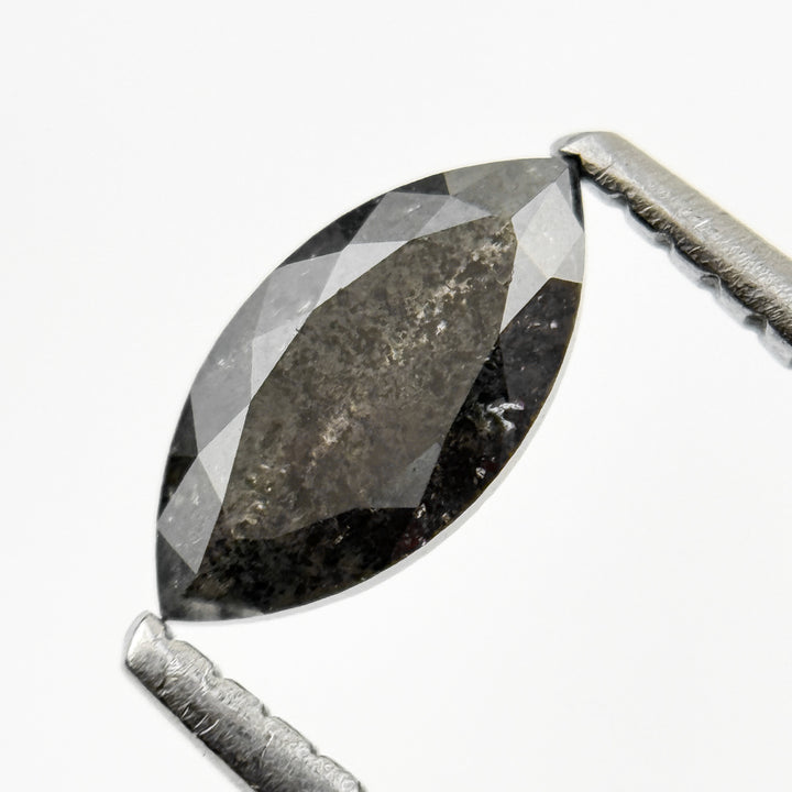 0.62 Ct Marquise Rose Cut Grey Natural Galaxy Diamond