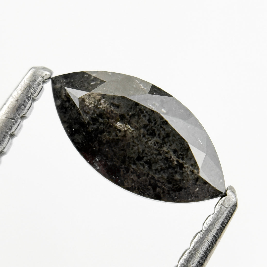 0.62 Ct Marquise Rose Cut Grey Natural Galaxy Diamond