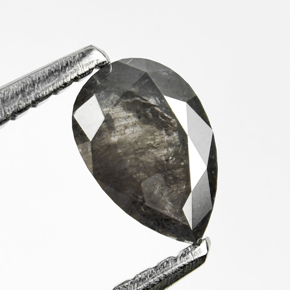 0.58 Ct Pear Rose Cut Grey Natural Minimalist Diamond