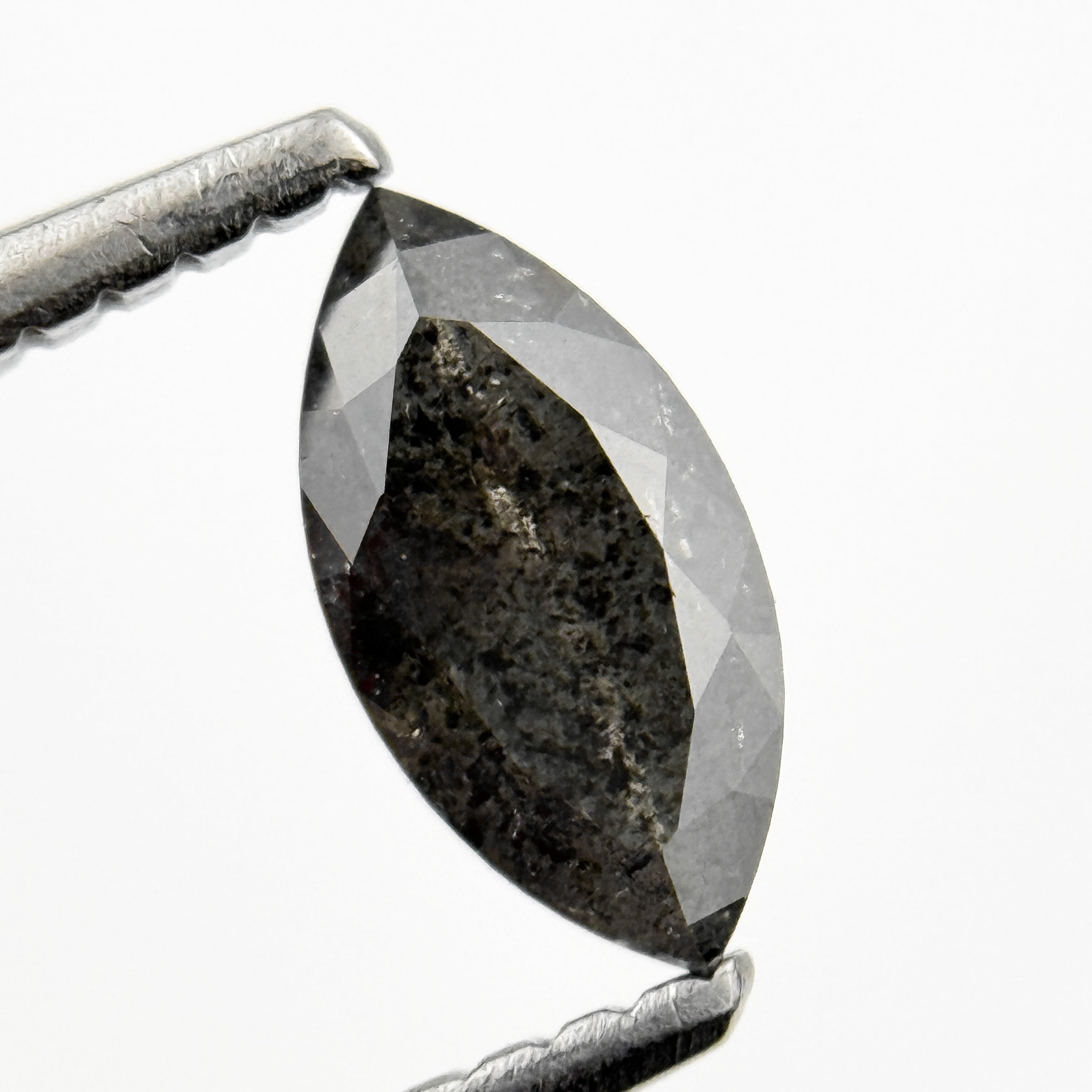 0.62 Ct Marquise Rose Cut Grey Natural Galaxy Diamond