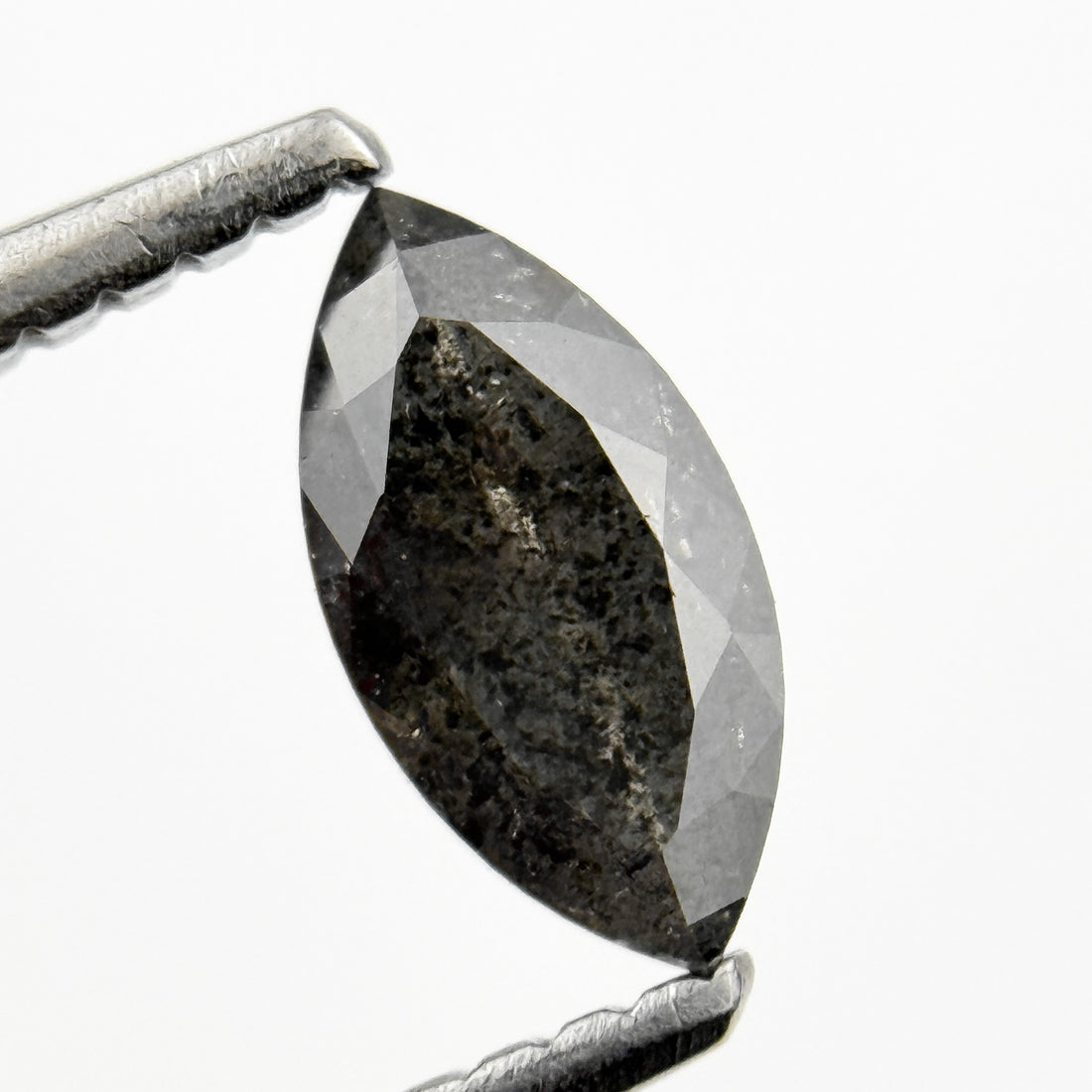 0.62 Ct Marquise Rose Cut Grey Natural Galaxy Diamond
