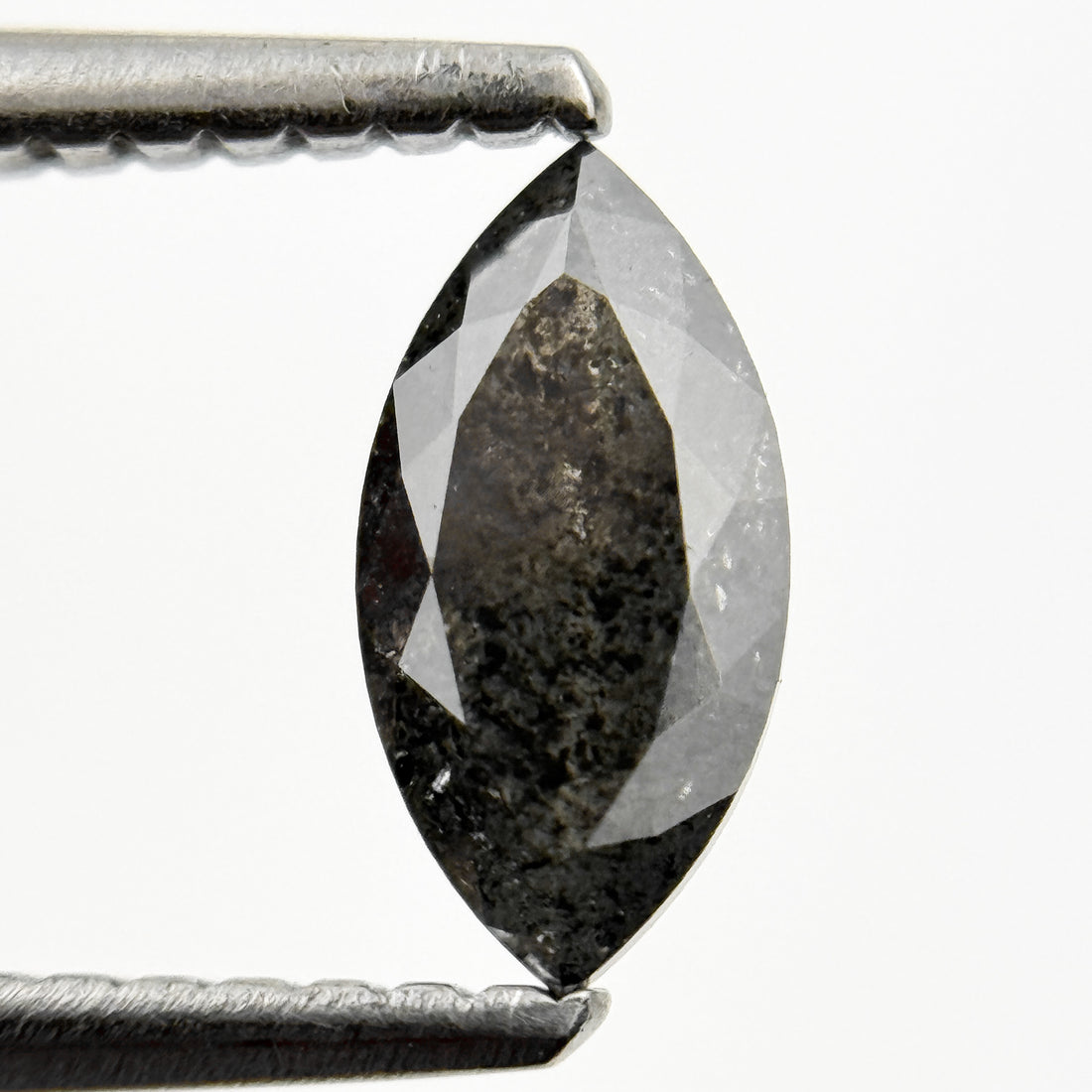 0.62 Ct Marquise Rose Cut Grey Natural Galaxy Diamond
