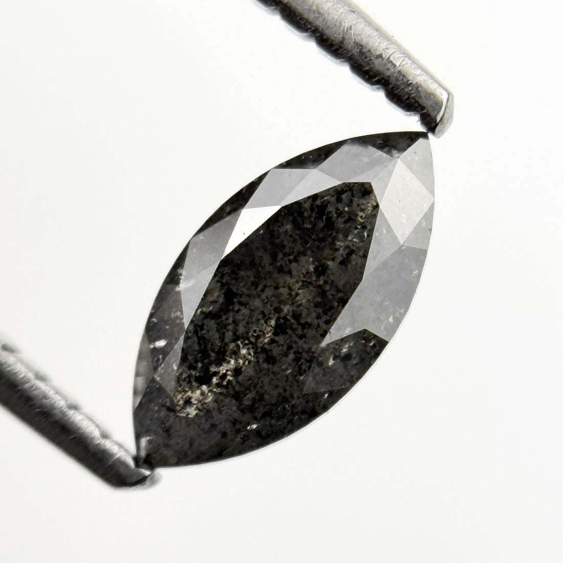 0.62 Ct Marquise Rose Cut Grey Natural Galaxy Diamond