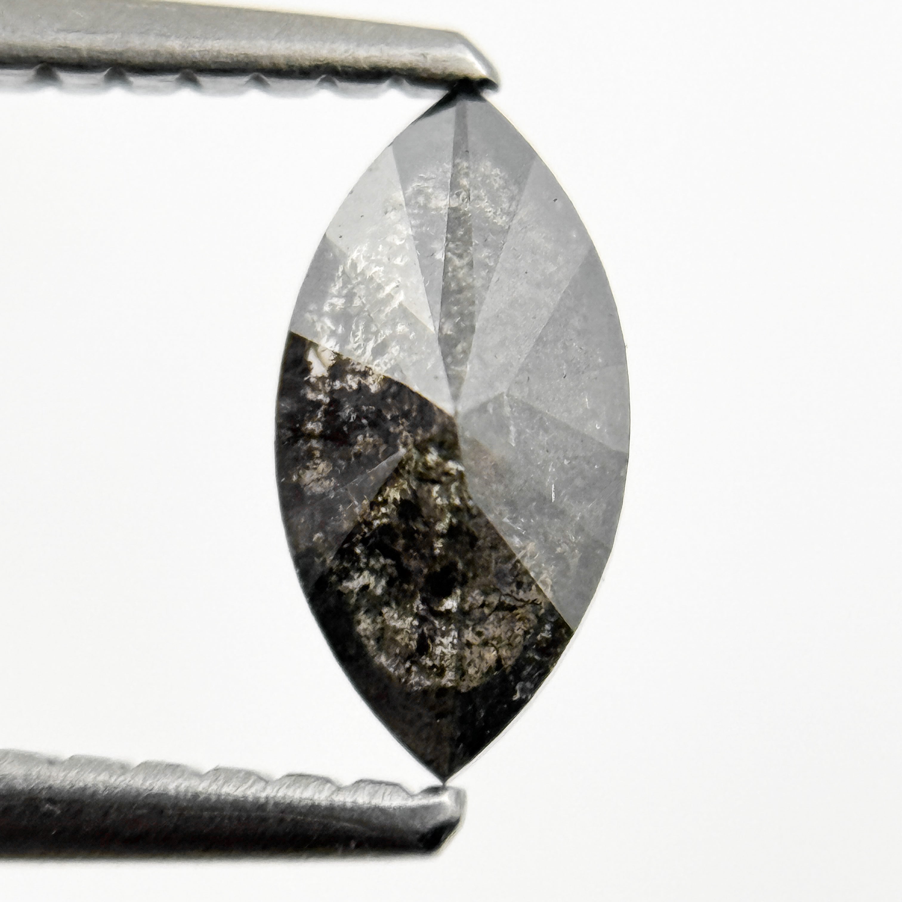 0.62 Ct Marquise Rose Cut Grey Natural Galaxy Diamond