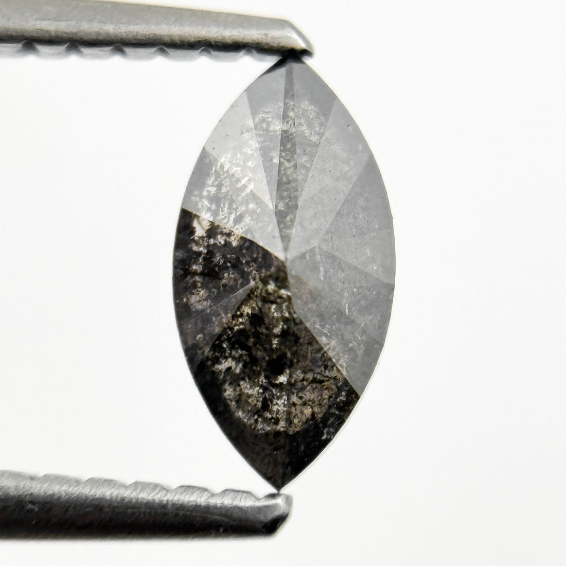 0.62 Ct Marquise Rose Cut Grey Natural Galaxy Diamond