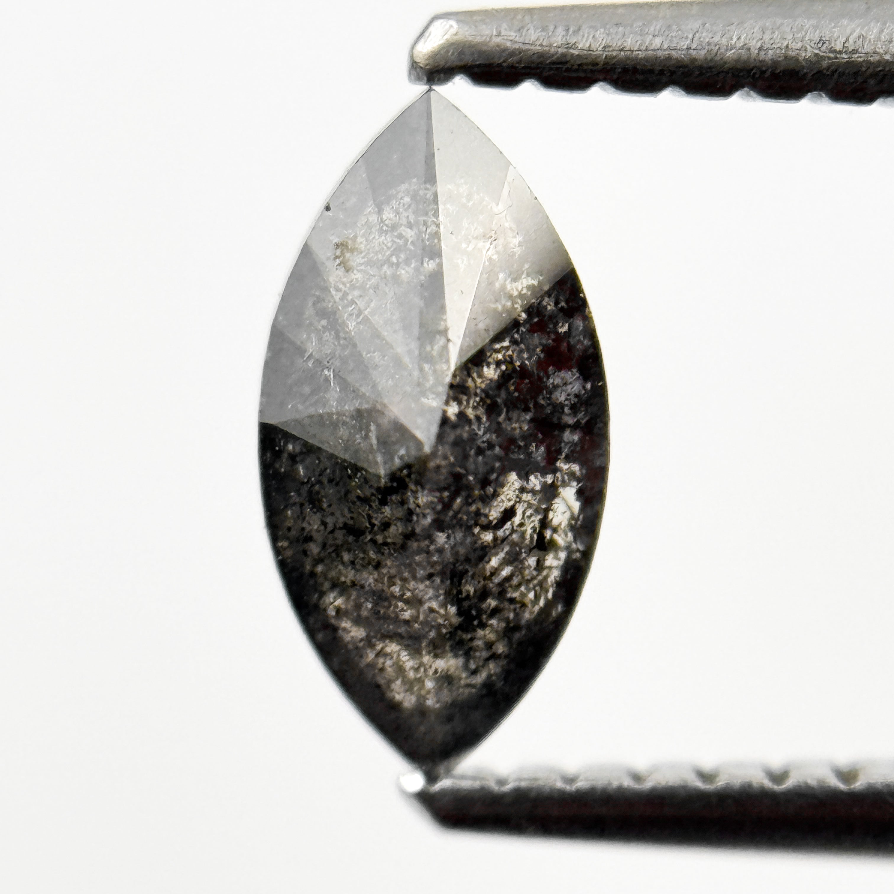 0.62 Ct Marquise Rose Cut Grey Natural Galaxy Diamond